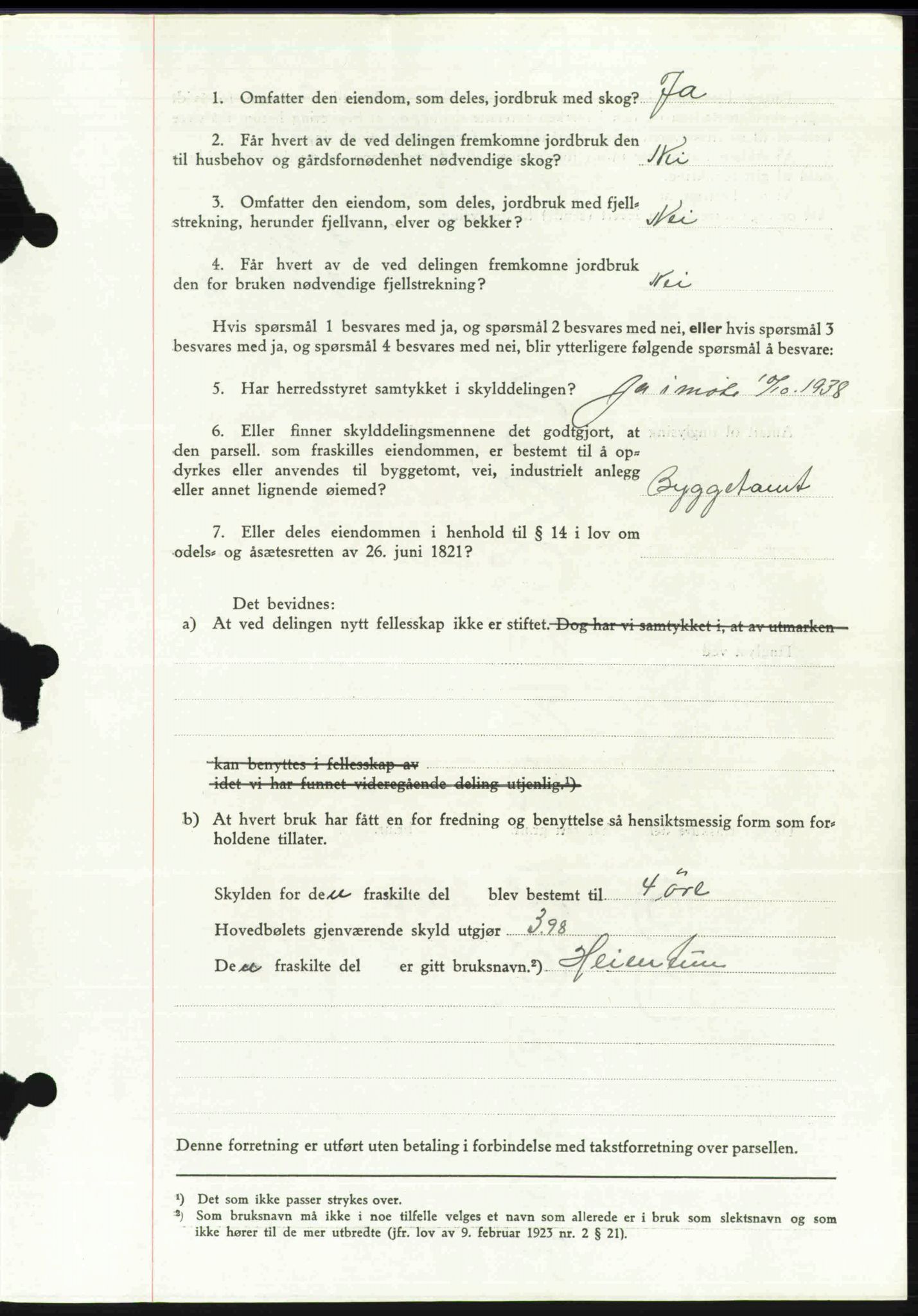 Toten tingrett, SAH/TING-006/H/Hb/Hbc/L0004: Mortgage book no. Hbc-04, 1938-1938, Diary no: : 2247/1938