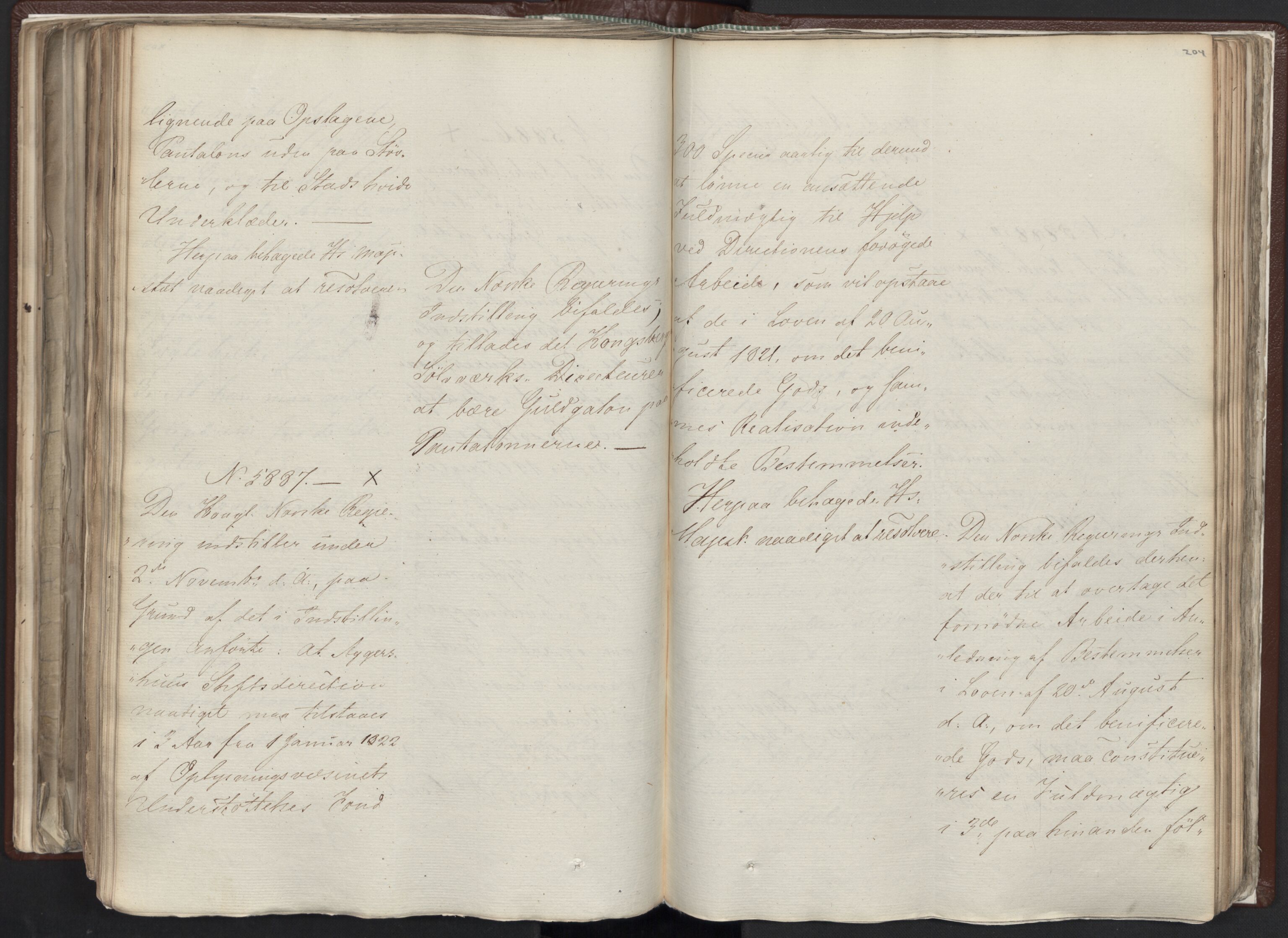 Statsrådssekretariatet, AV/RA-S-1001/A/Ab/L0012: Kgl. res. nr. 5679-6008 II, 1821, p. 203b-204a