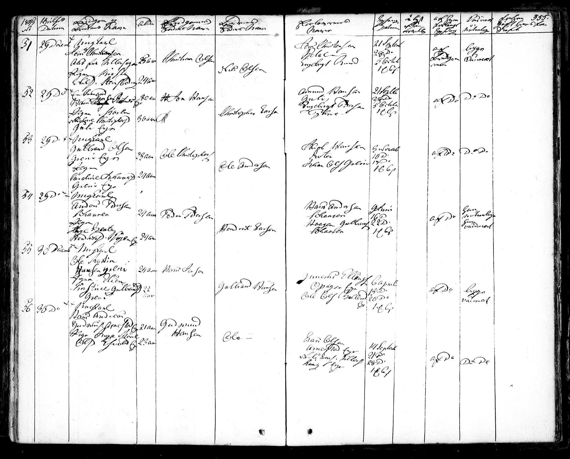 Nes prestekontor Kirkebøker, AV/SAO-A-10410/F/Fa/L0006: Parish register (official) no. I 6, 1833-1845, p. 355