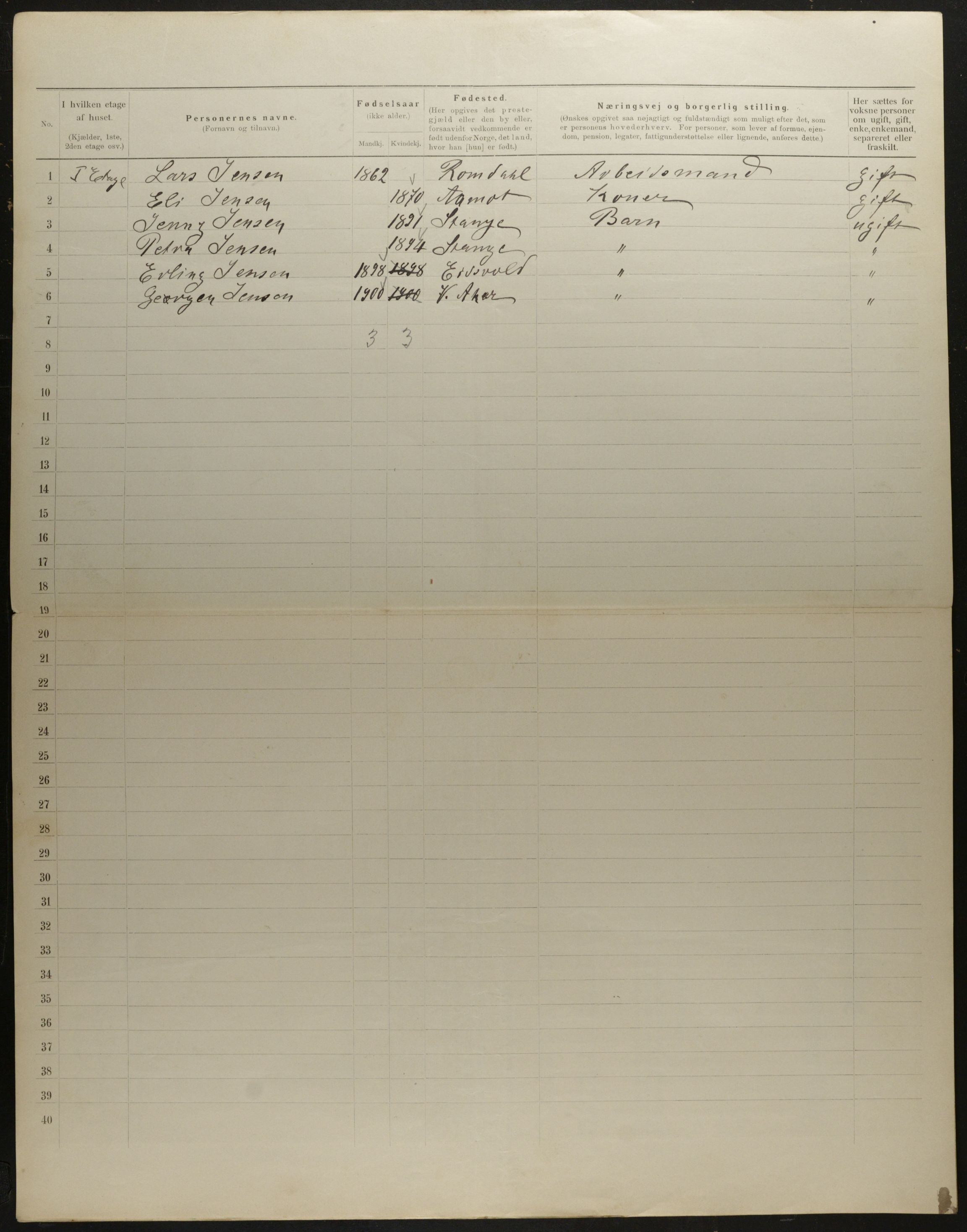 OBA, Municipal Census 1901 for Kristiania, 1901, p. 7974