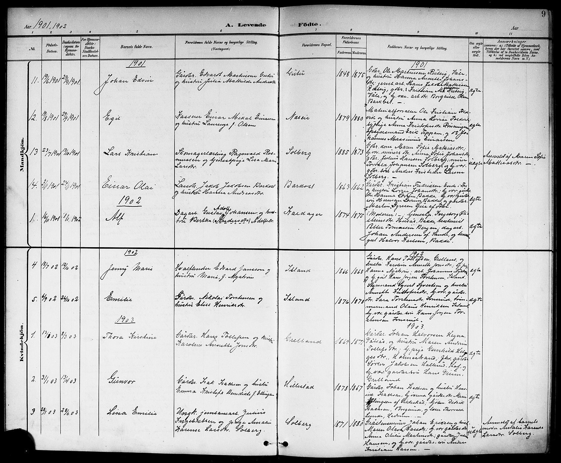 Botne kirkebøker, AV/SAKO-A-340/G/Gb/L0004: Parish register (copy) no. II 3, 1899-1917, p. 9