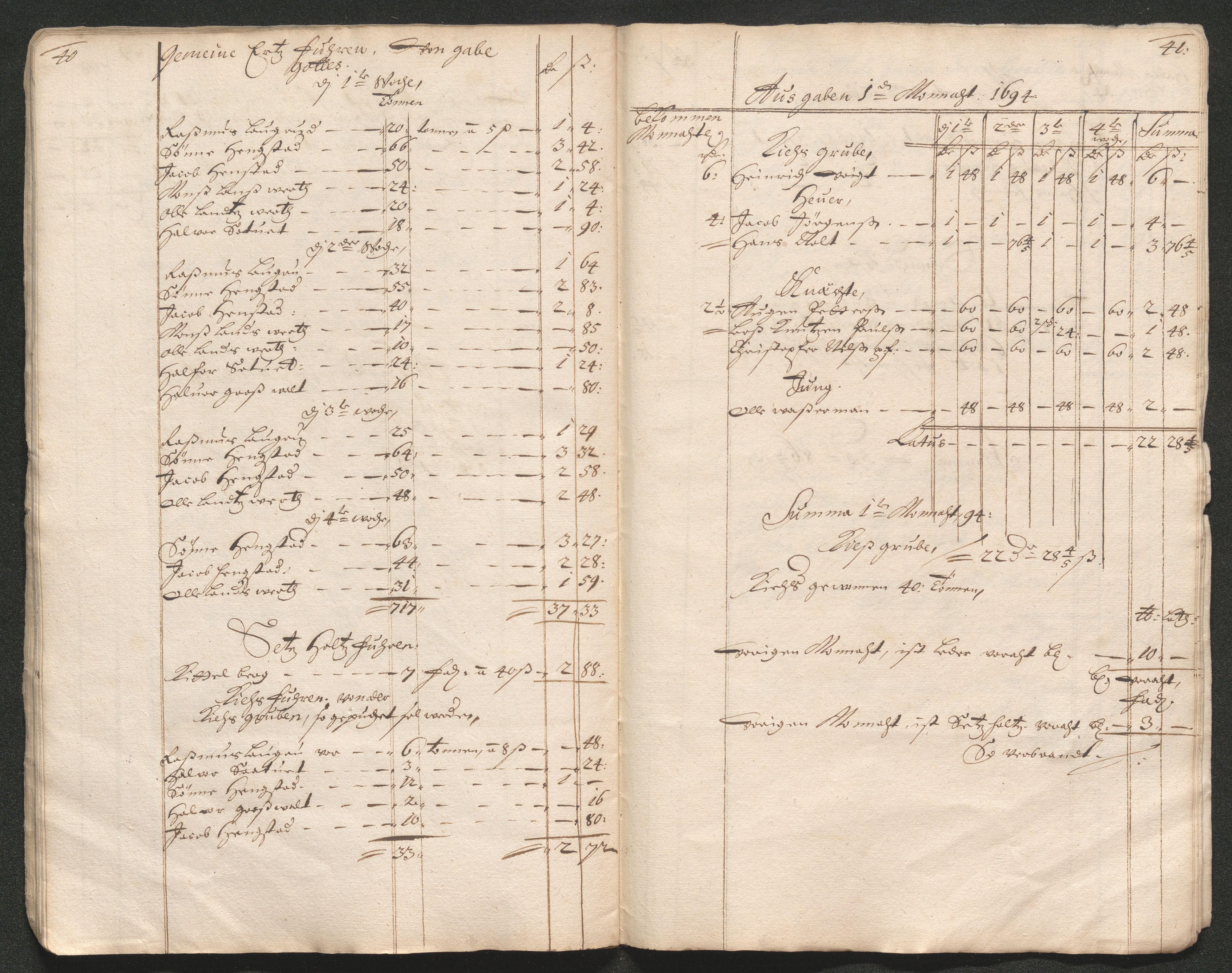 Kongsberg Sølvverk 1623-1816, AV/SAKO-EA-3135/001/D/Dc/Dcd/L0066: Utgiftsregnskap for gruver m.m., 1687-1694, p. 264