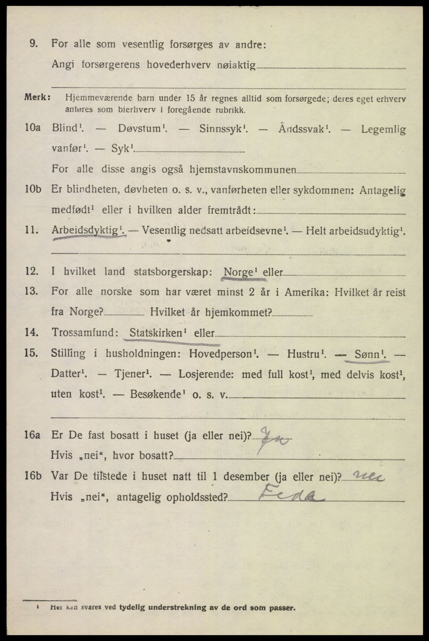 SAK, 1920 census for Feda, 1920, p. 1880