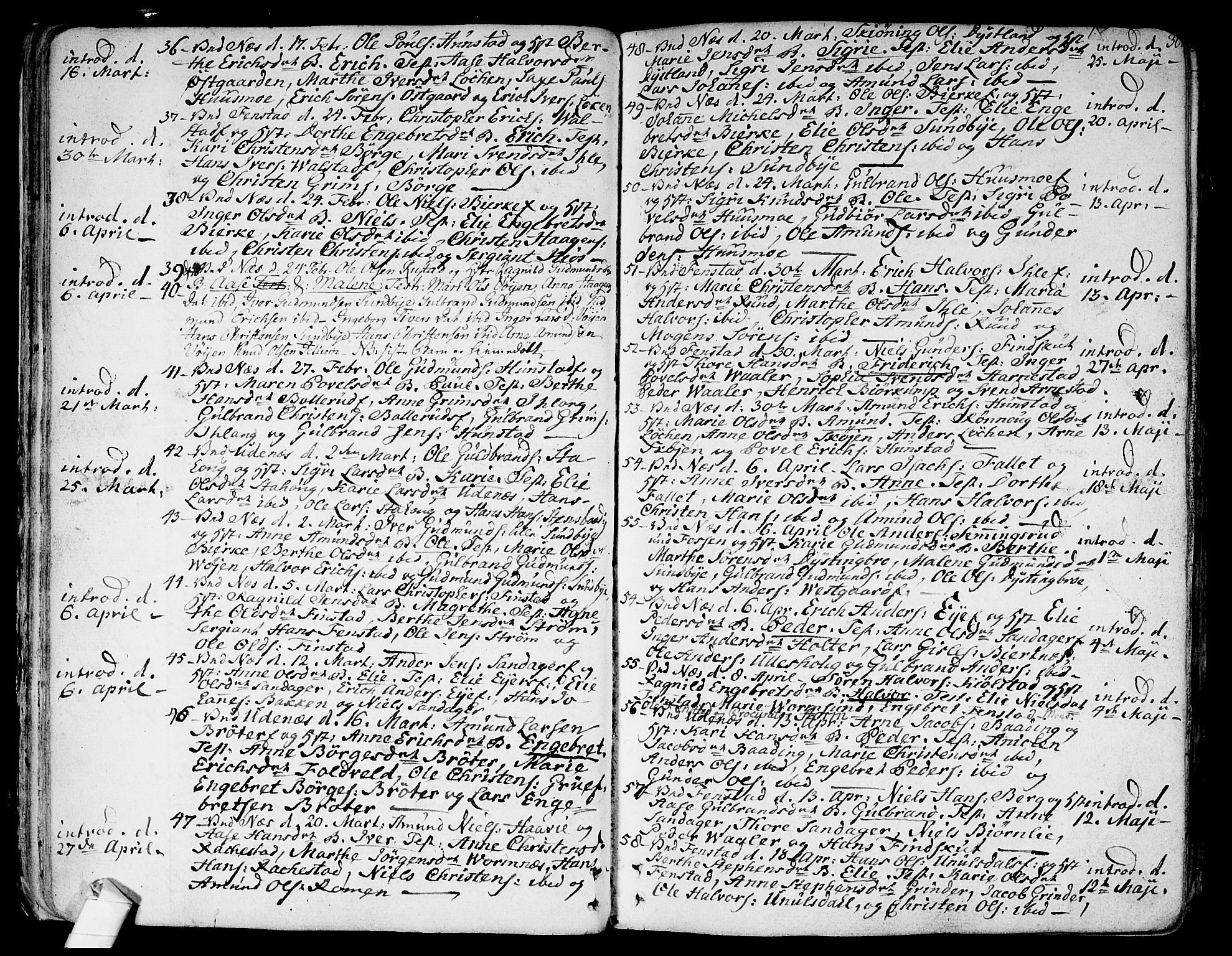 Nes prestekontor Kirkebøker, AV/SAO-A-10410/F/Fa/L0004: Parish register (official) no. I 4, 1781-1816, p. 30