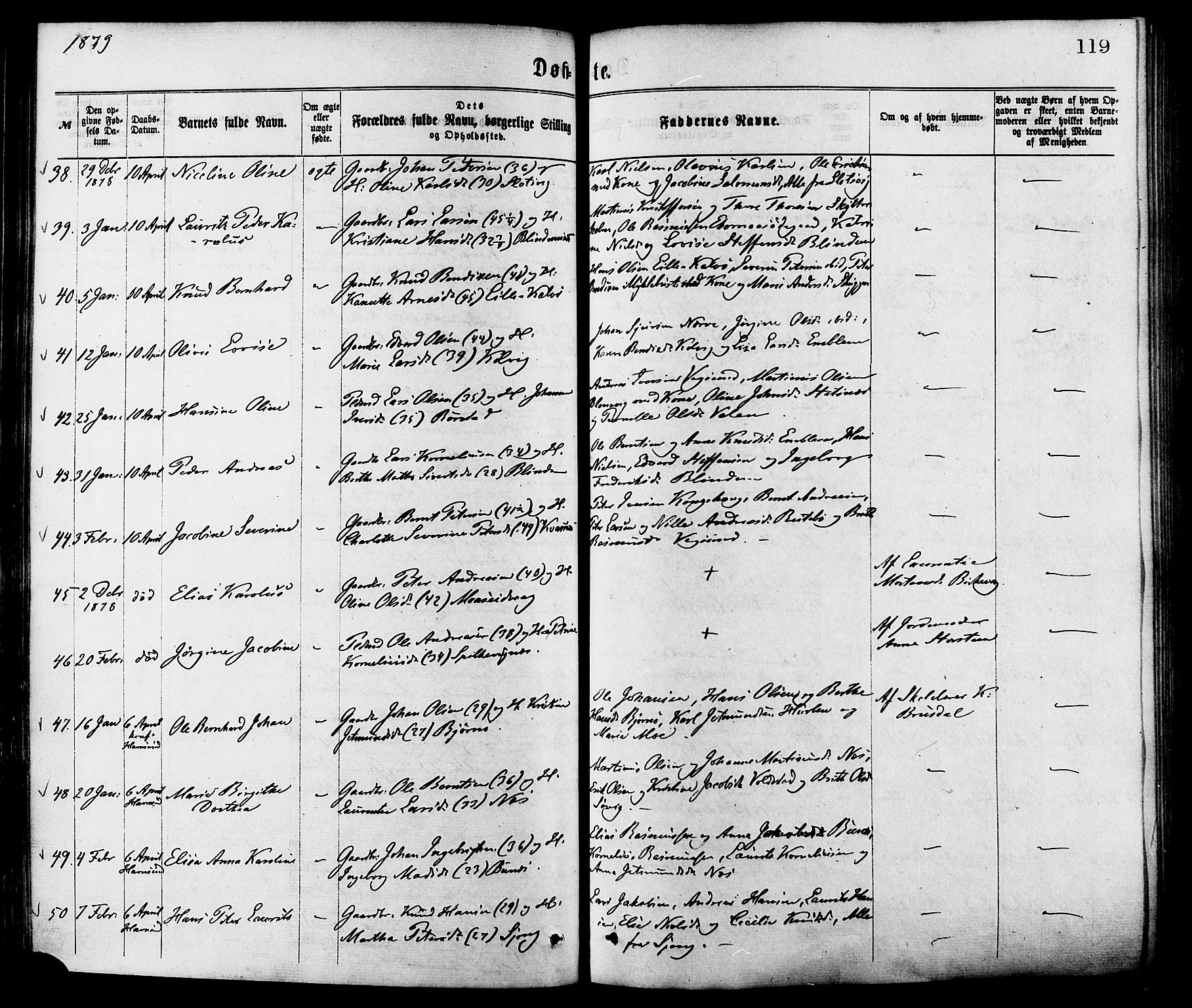 Ministerialprotokoller, klokkerbøker og fødselsregistre - Møre og Romsdal, AV/SAT-A-1454/528/L0400: Parish register (official) no. 528A11, 1871-1879, p. 119