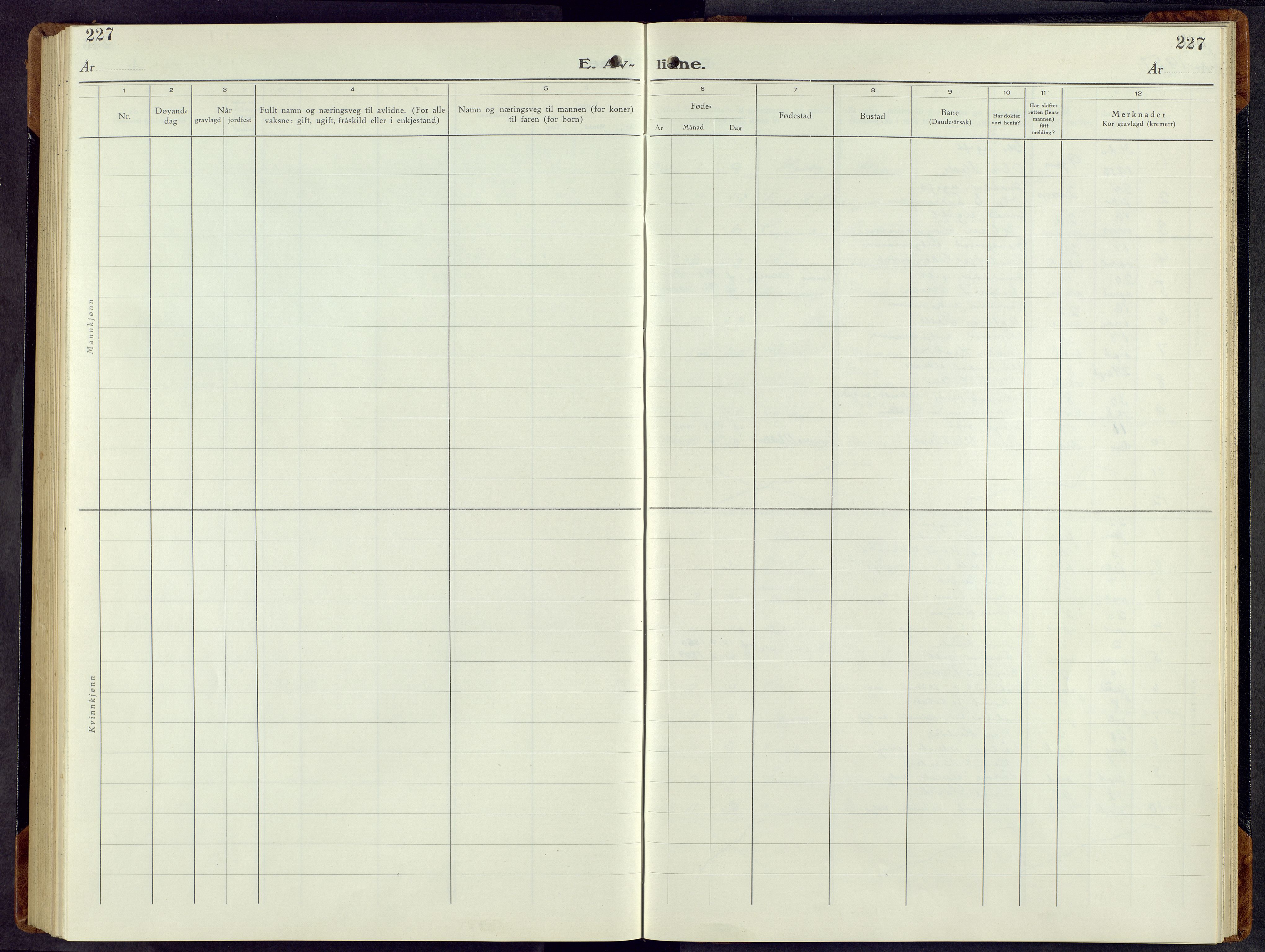 Dovre prestekontor, AV/SAH-PREST-066/H/Ha/Hab/L0005: Parish register (copy) no. 5, 1950-1966, p. 227