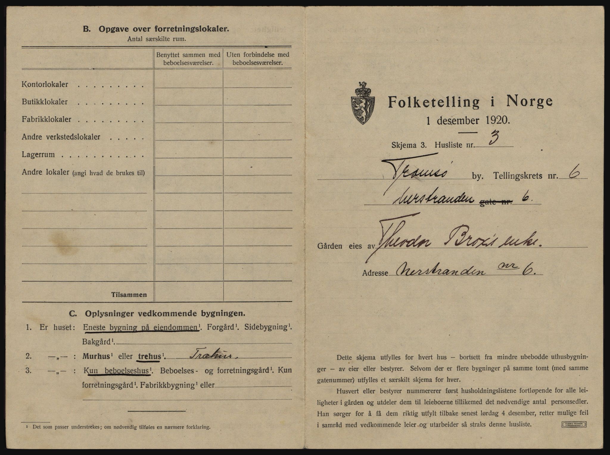 SATØ, 1920 census for Tromsø, 1920, p. 935