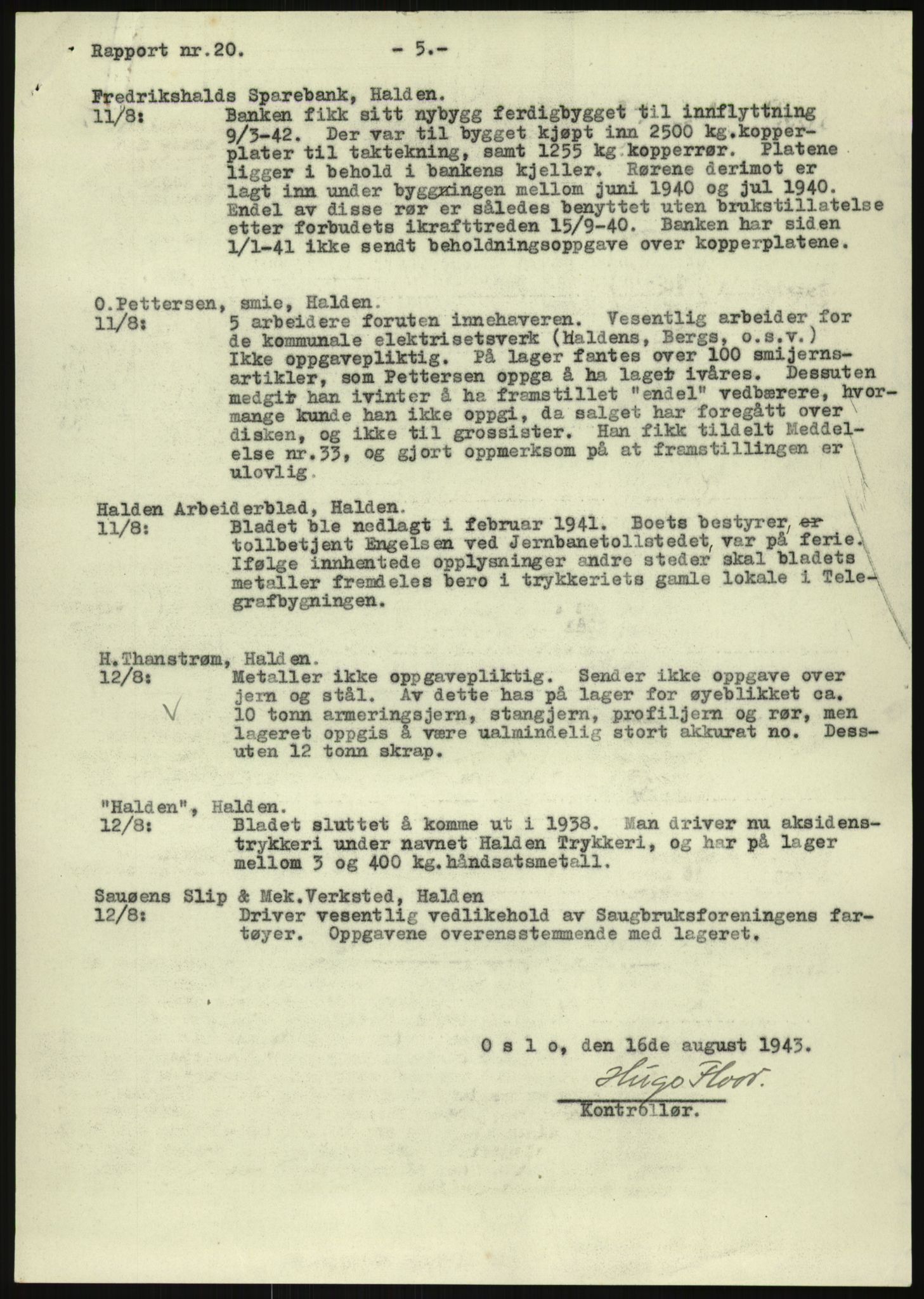 Direktoratet for industriforsyning, Sekretariatet, RA/S-4153/D/Df/L0054: 9. Metallkontoret, 1940-1945, p. 2629