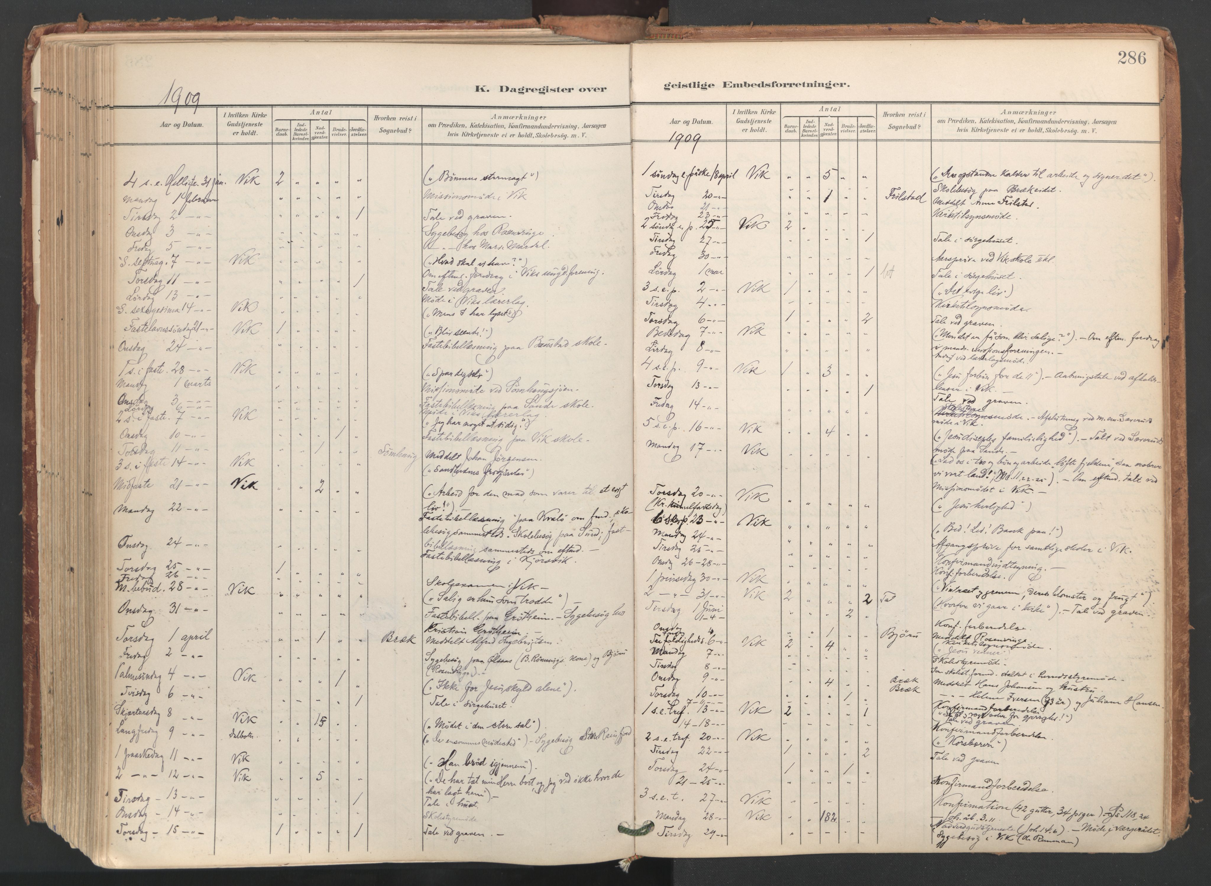 Ministerialprotokoller, klokkerbøker og fødselsregistre - Nordland, AV/SAT-A-1459/812/L0180: Parish register (official) no. 812A09, 1901-1915, p. 286