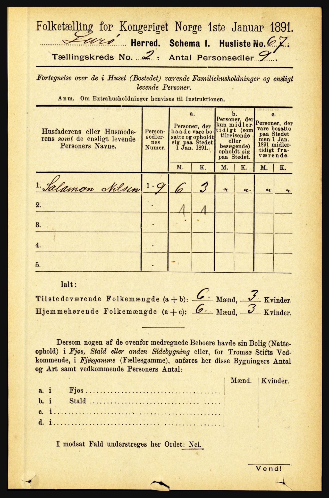 RA, 1891 census for 1834 Lurøy, 1891, p. 723