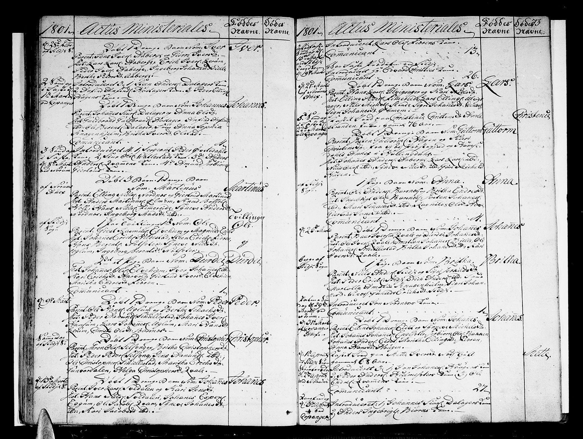 Sogndal sokneprestembete, SAB/A-81301/H/Haa/Haaa/L0008: Parish register (official) no. A 8, 1795-1809, p. 73