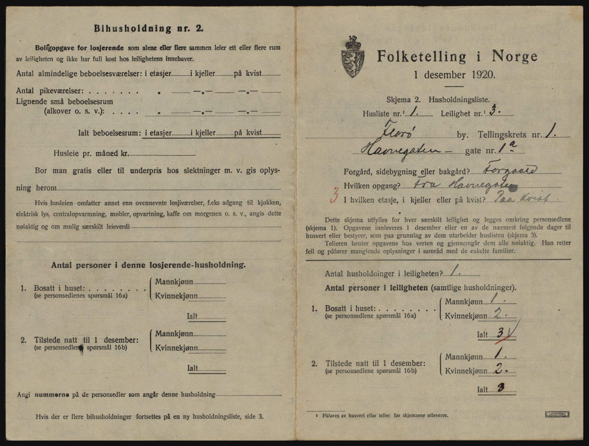 SAB, 1920 census for Florø, 1920, p. 394