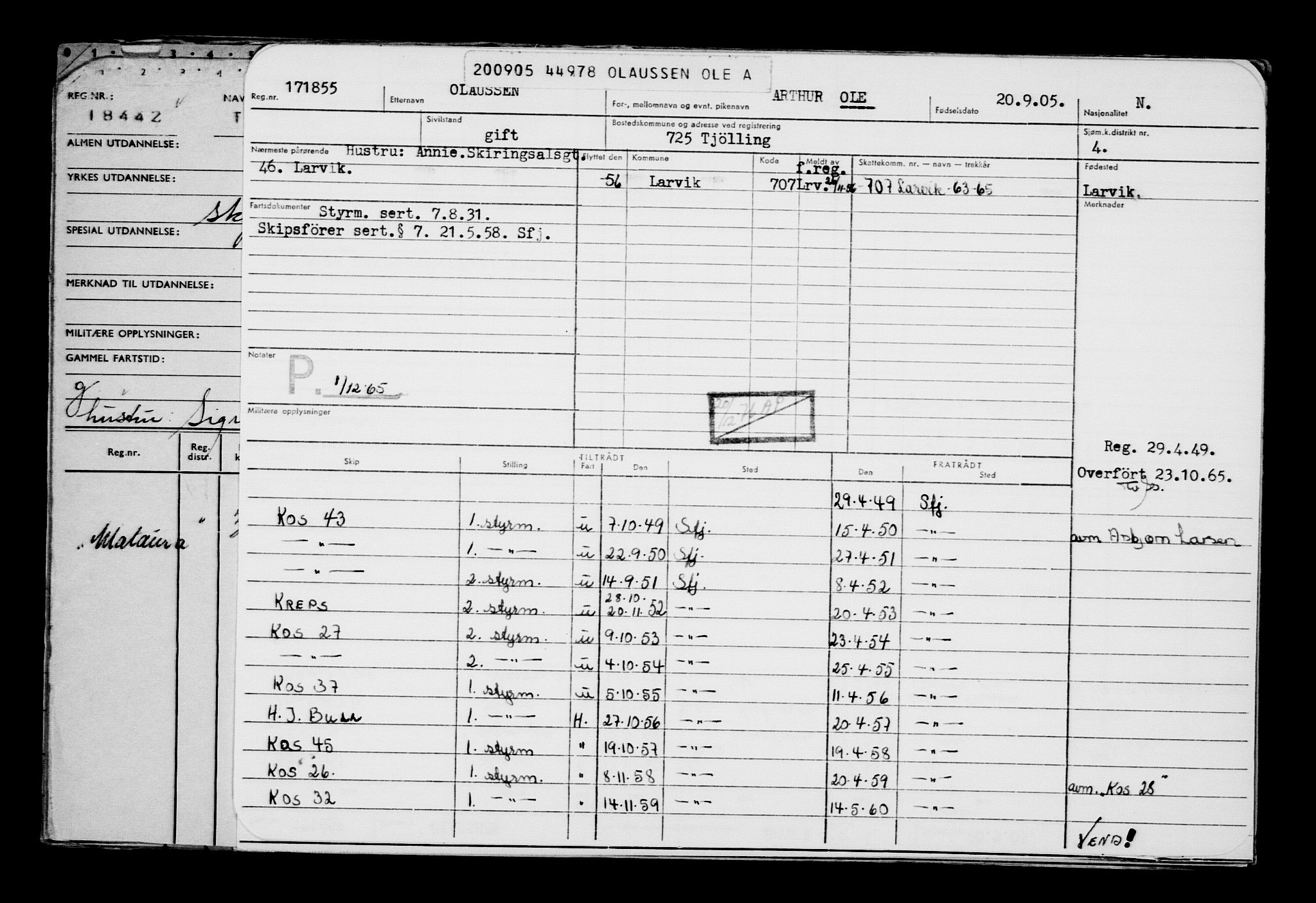 Direktoratet for sjømenn, AV/RA-S-3545/G/Gb/L0061: Hovedkort, 1905, p. 216