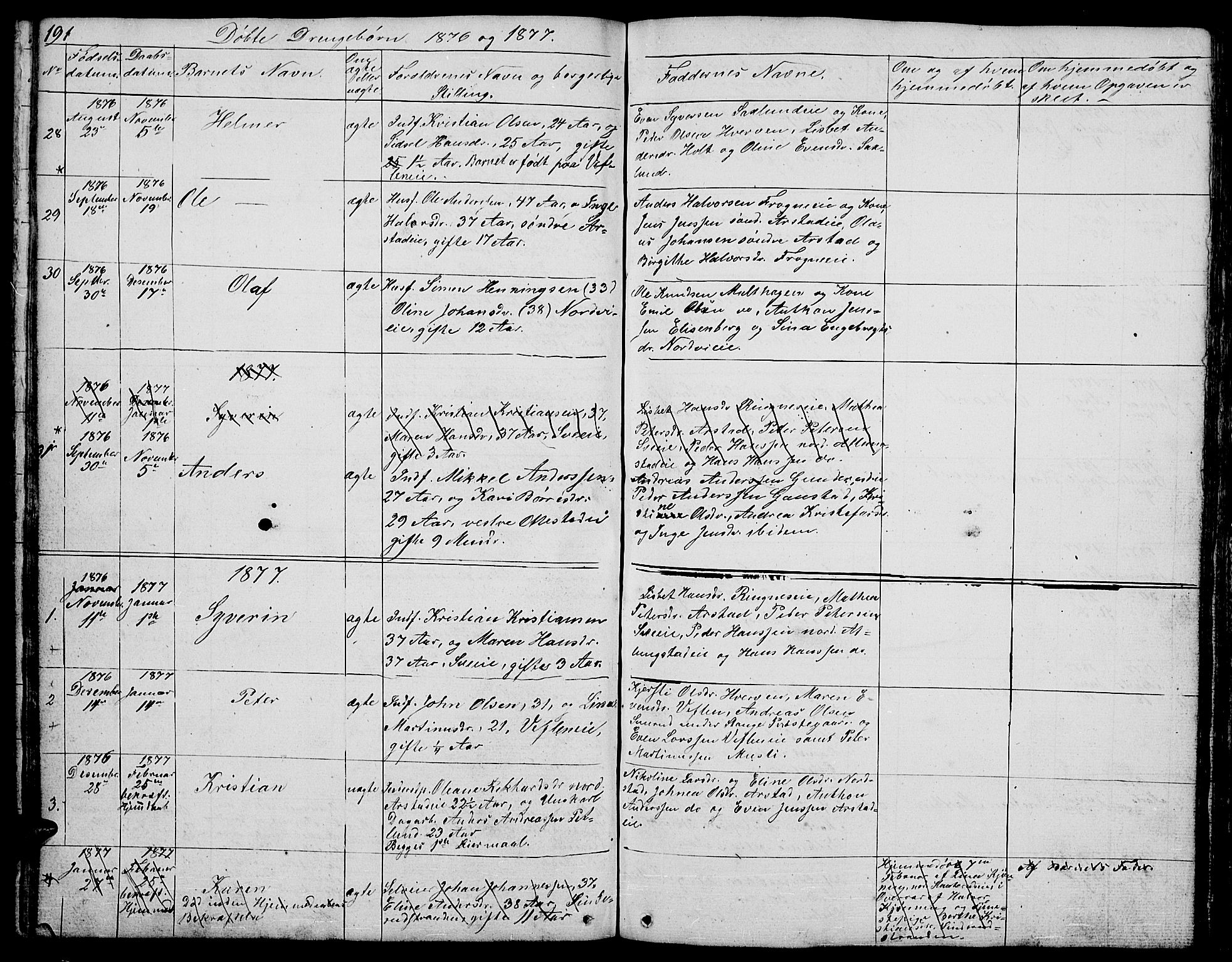 Stange prestekontor, SAH/PREST-002/L/L0002: Parish register (copy) no. 2, 1838-1879, p. 191