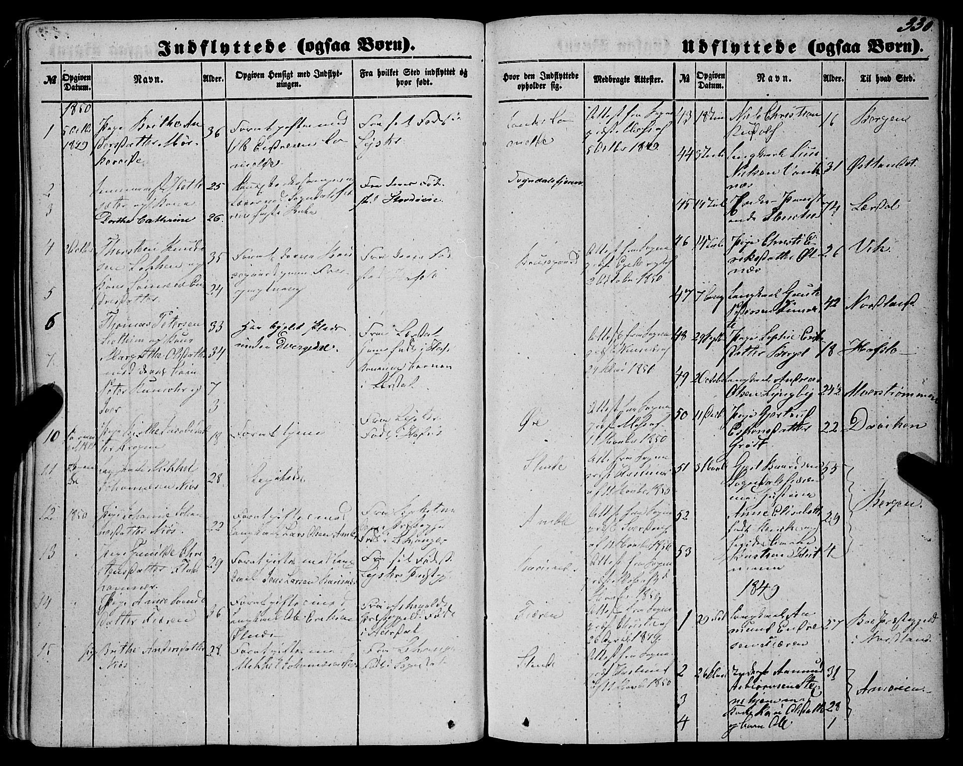 Sogndal sokneprestembete, SAB/A-81301/H/Haa/Haaa/L0012II: Parish register (official) no. A 12II, 1847-1877, p. 330