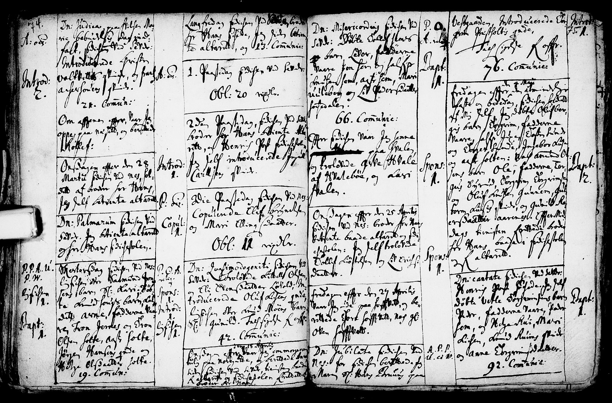 Sauherad kirkebøker, AV/SAKO-A-298/F/Fa/L0002: Parish register (official) no. I 2, 1681-1720, p. 74-75