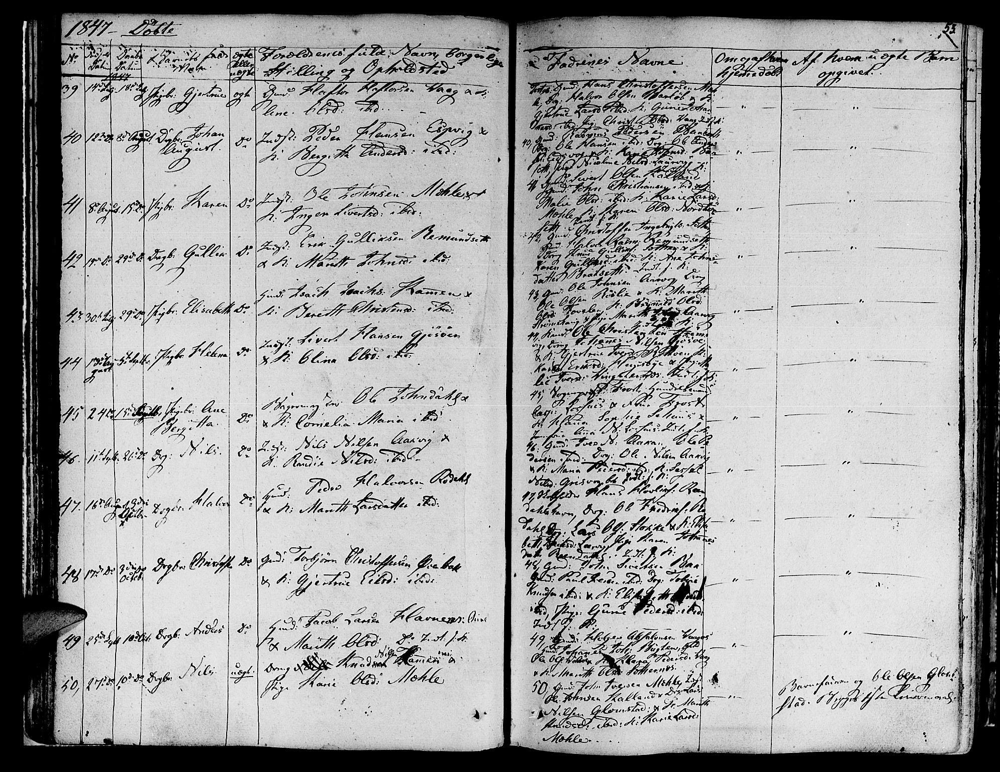 Ministerialprotokoller, klokkerbøker og fødselsregistre - Møre og Romsdal, AV/SAT-A-1454/578/L0904: Parish register (official) no. 578A03, 1836-1858, p. 53