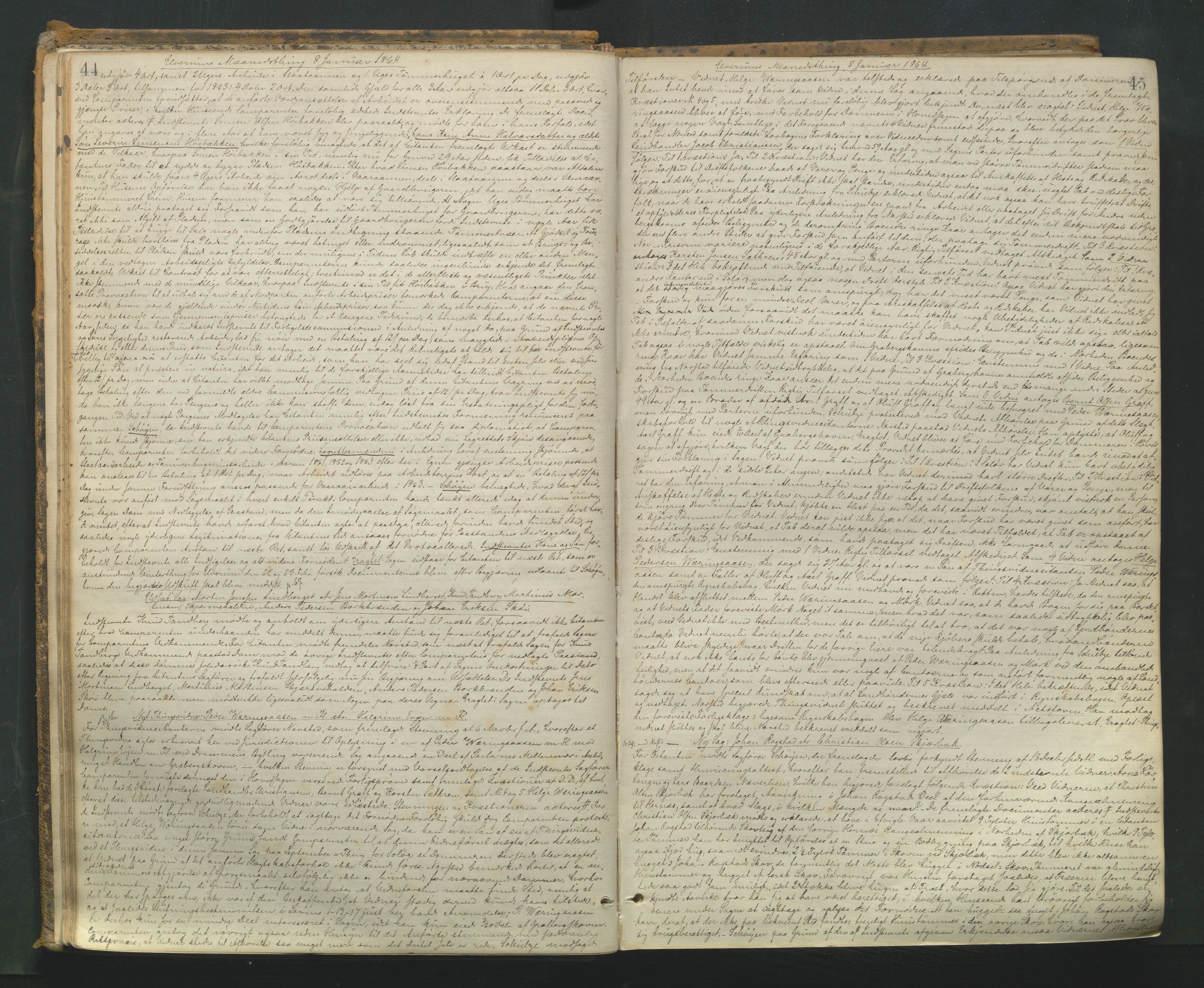 Sør-Østerdal sorenskriveri, AV/SAH-TING-018/G/Gb/L0004: Tingbok, 1863-1871, p. 44-45