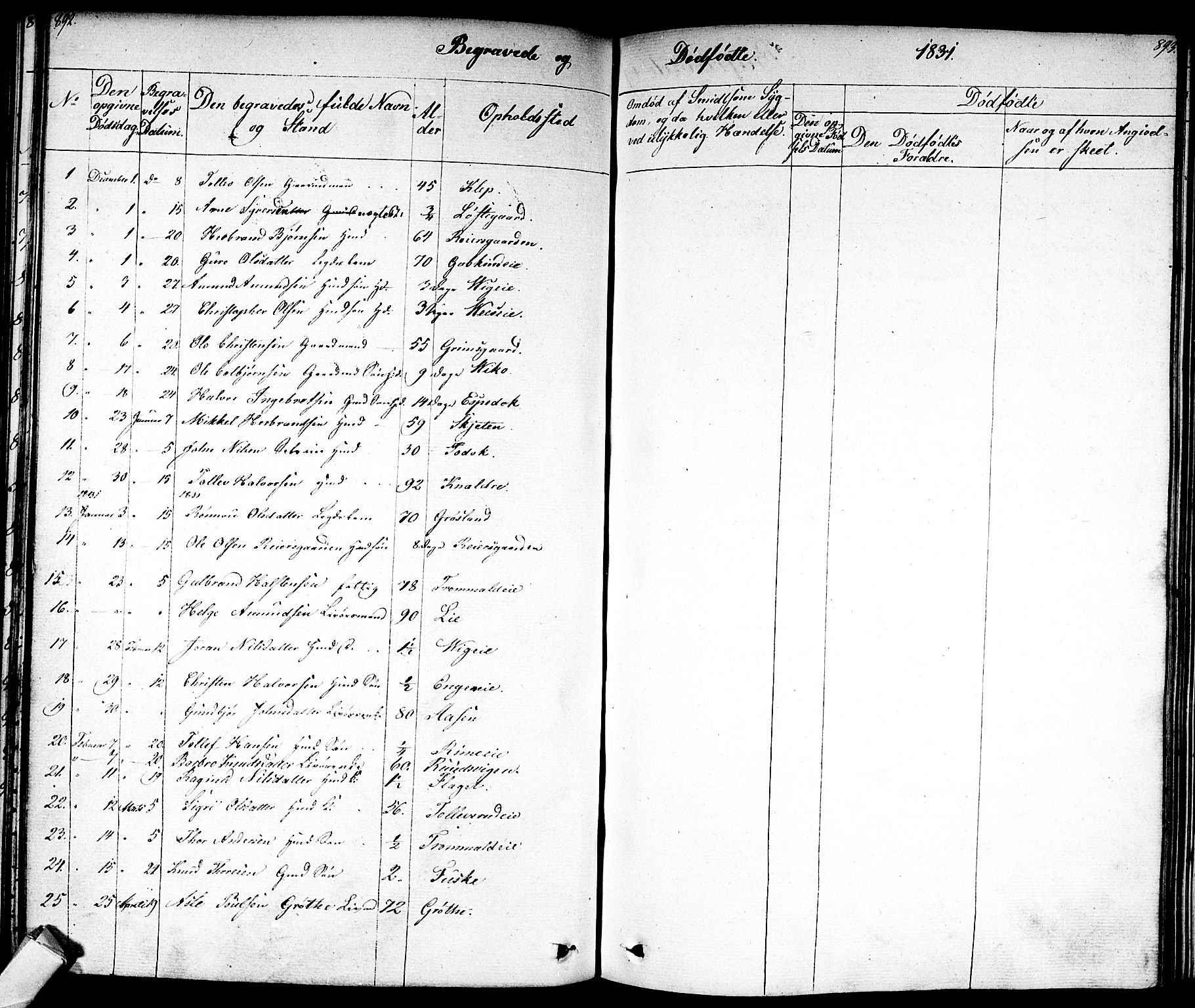 Nes kirkebøker, AV/SAKO-A-236/F/Fa/L0008: Parish register (official) no. 8, 1824-1834, p. 892-893