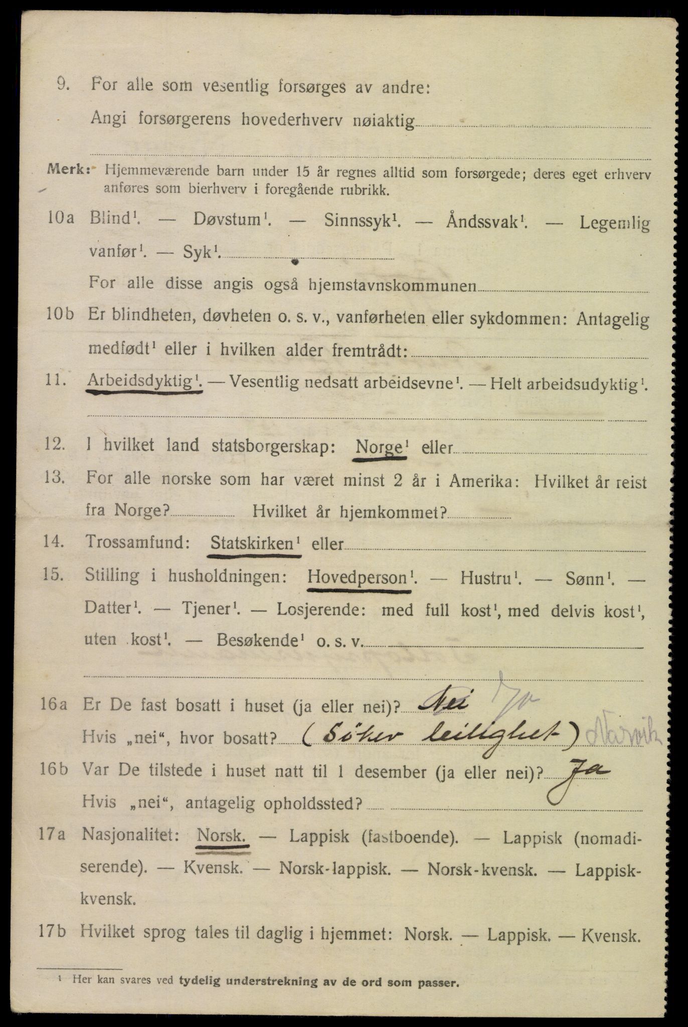 SAT, 1920 census for Bodø, 1920, p. 11096