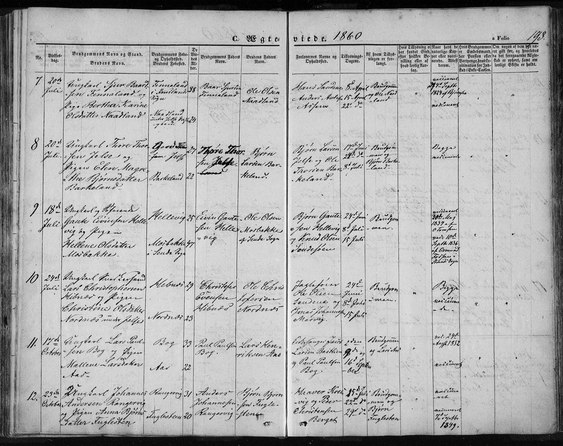 Jelsa sokneprestkontor, AV/SAST-A-101842/01/IV: Parish register (official) no. A 7, 1854-1866, p. 193