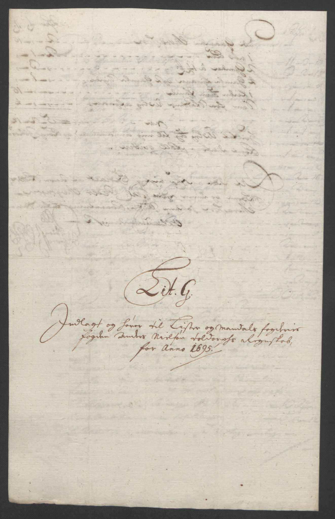 Rentekammeret inntil 1814, Reviderte regnskaper, Fogderegnskap, RA/EA-4092/R43/L2545: Fogderegnskap Lista og Mandal, 1694-1695, p. 256