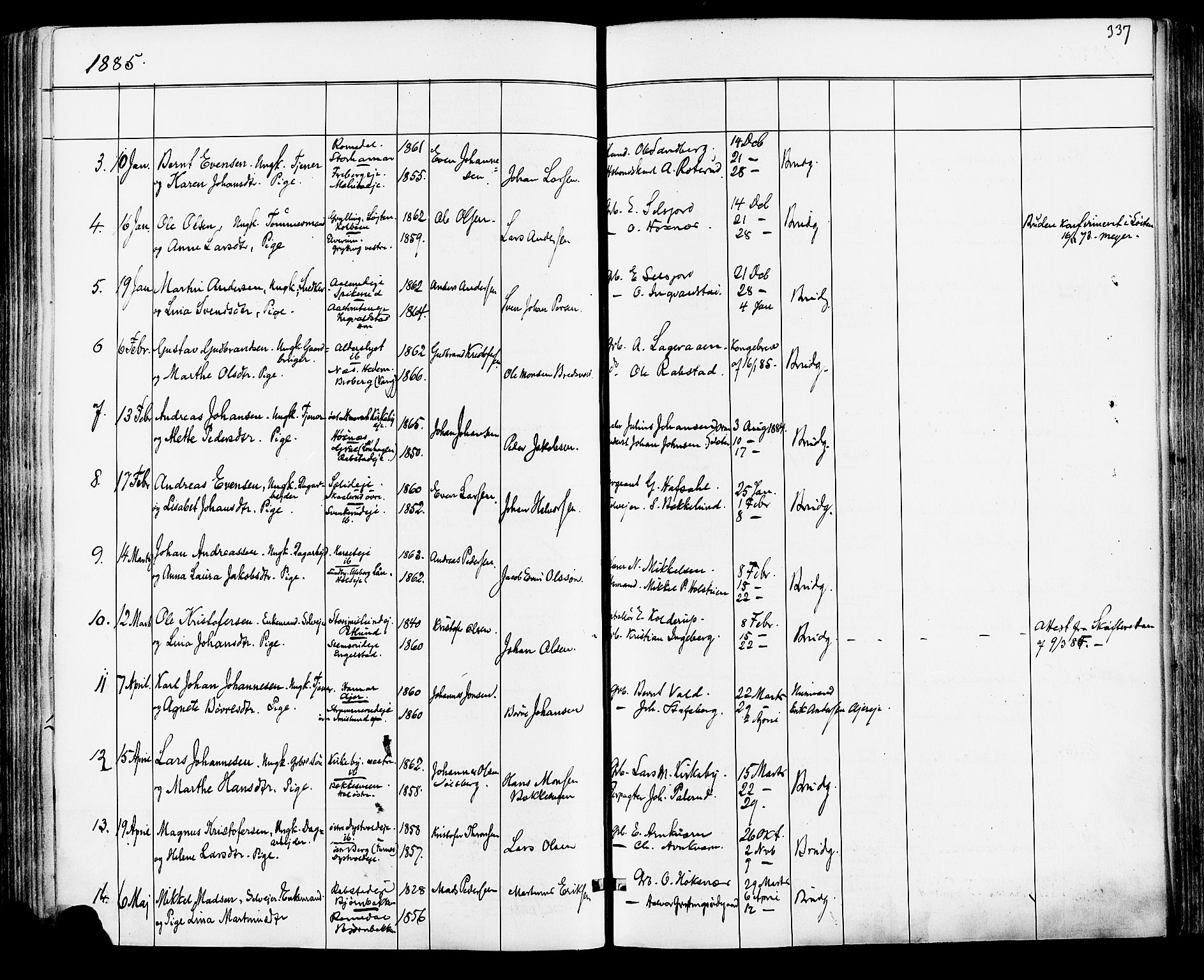 Vang prestekontor, Hedmark, AV/SAH-PREST-008/H/Ha/Haa/L0015: Parish register (official) no. 15, 1871-1885, p. 337