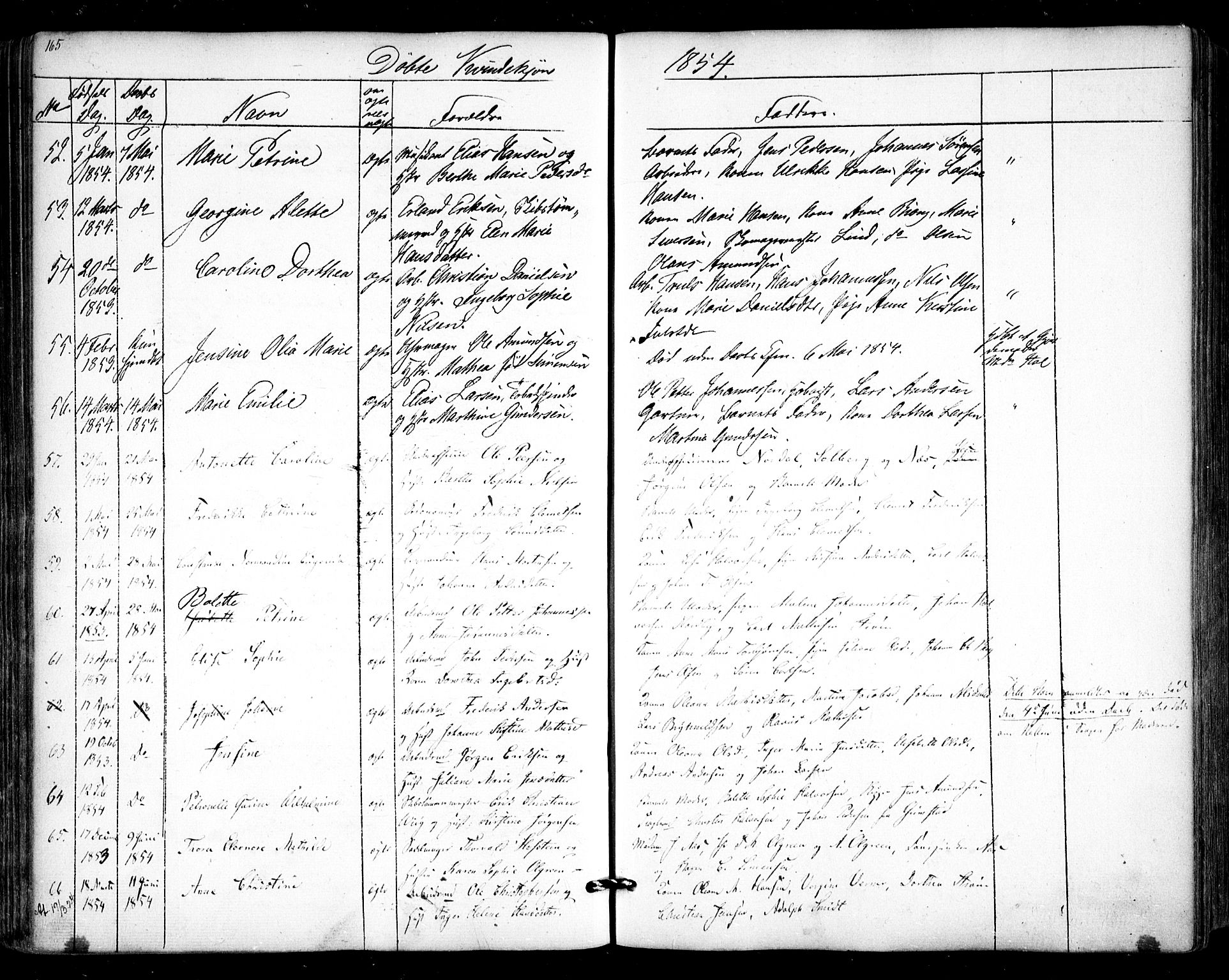 Halden prestekontor Kirkebøker, AV/SAO-A-10909/F/Fa/L0006: Parish register (official) no. I 6, 1845-1856, p. 165