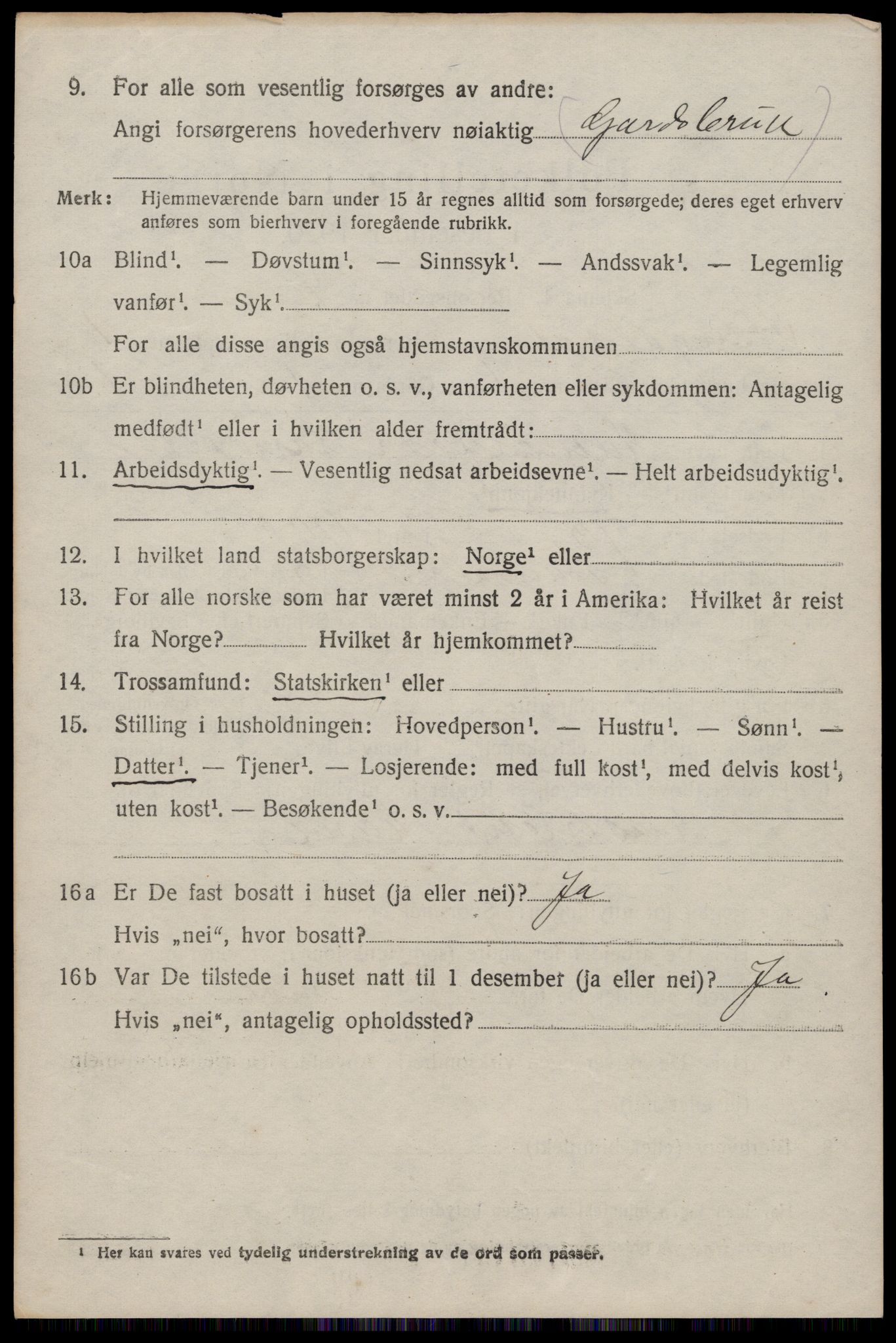 SAST, 1920 census for Stangaland, 1920, p. 590