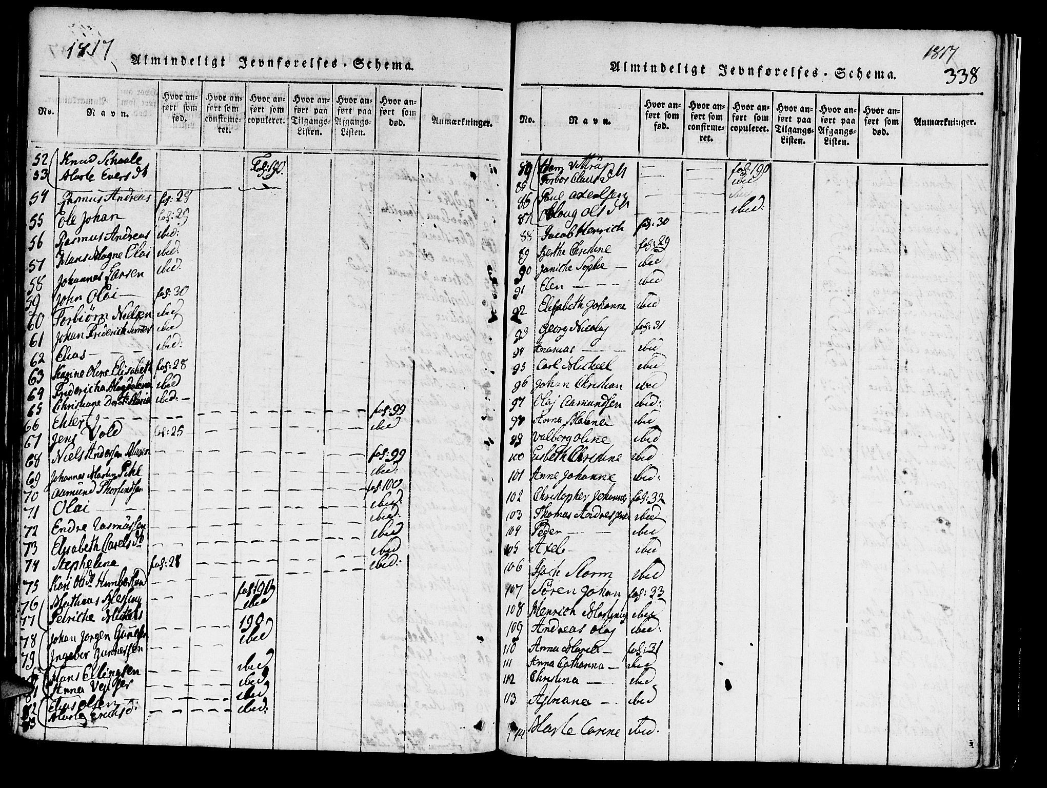 Domkirken sokneprestembete, AV/SAB-A-74801/H/Haa/L0010: Parish register (official) no. A 10, 1816-1821, p. 338