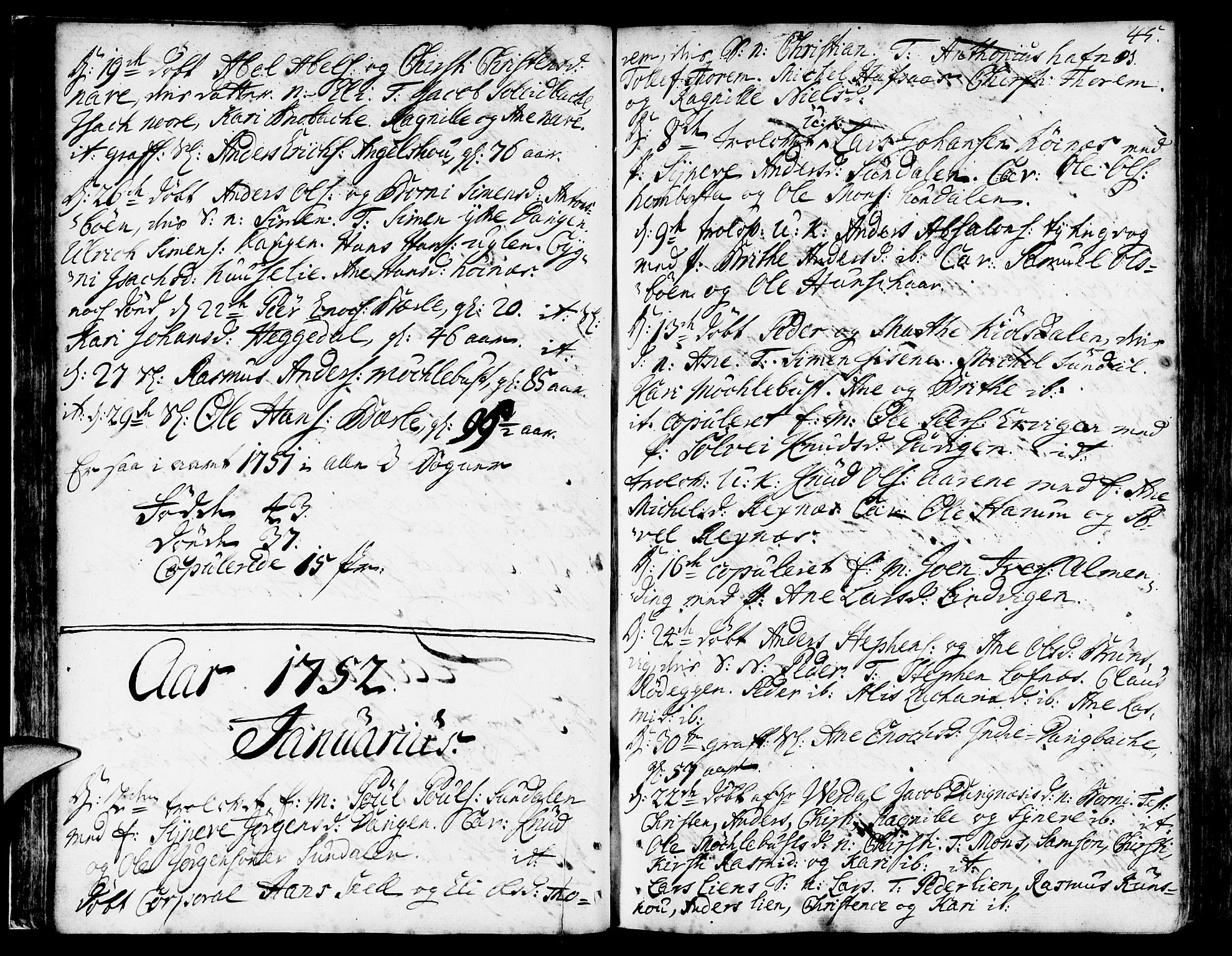 Davik sokneprestembete, SAB/A-79701/H/Haa/Haaa/L0002: Parish register (official) no. A 2, 1742-1816, p. 45