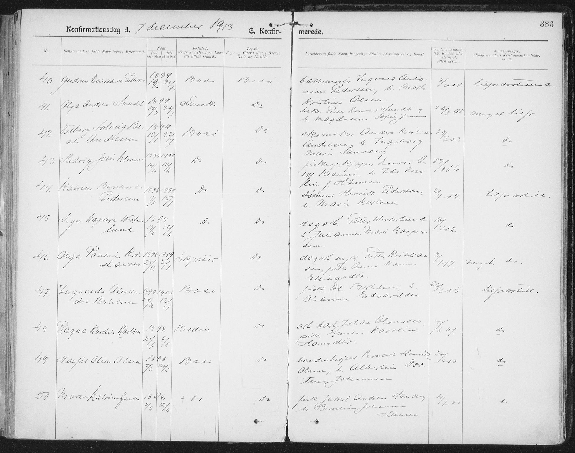 Ministerialprotokoller, klokkerbøker og fødselsregistre - Nordland, AV/SAT-A-1459/801/L0011: Parish register (official) no. 801A11, 1900-1916, p. 386