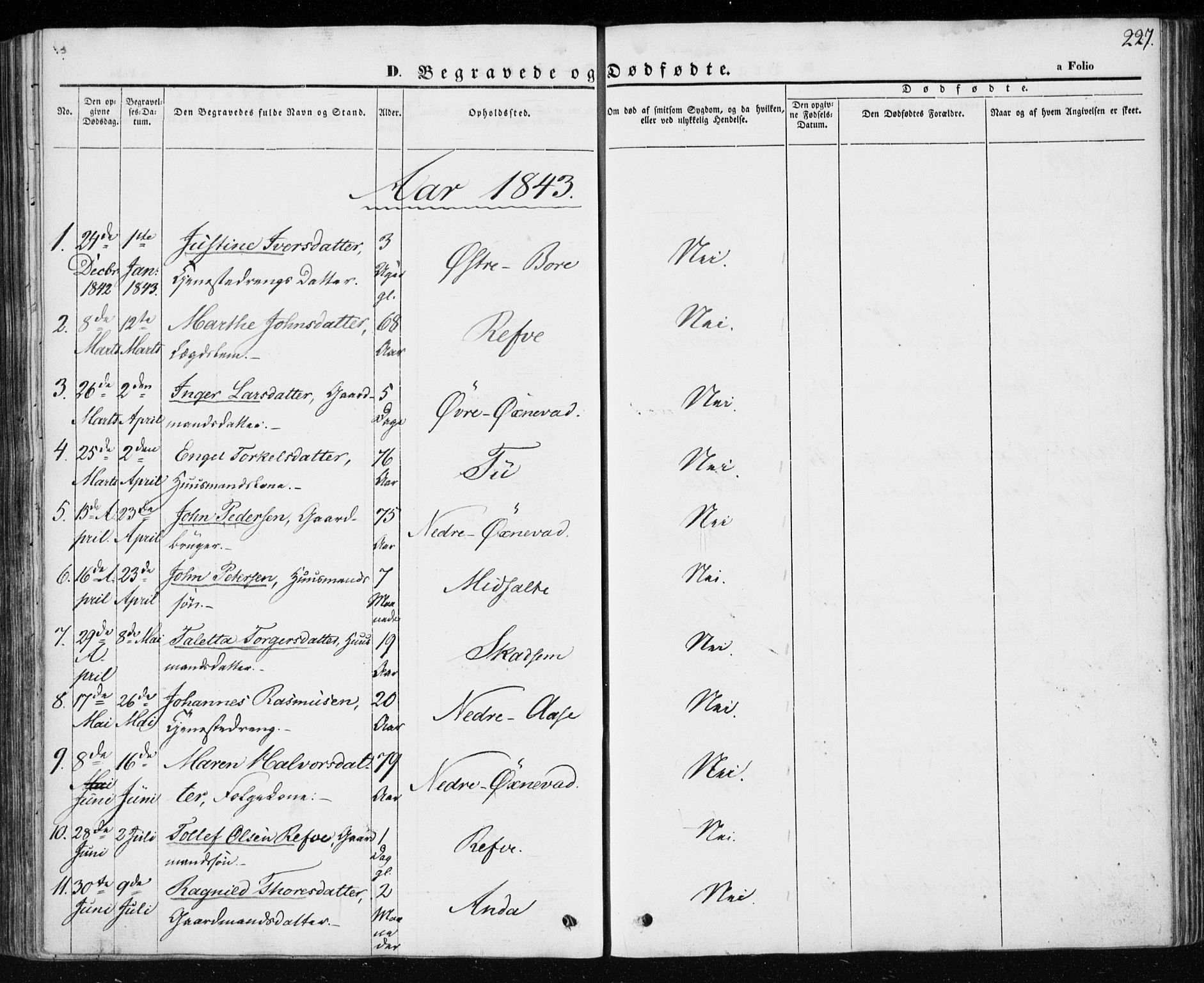 Klepp sokneprestkontor, AV/SAST-A-101803/001/3/30BA/L0004: Parish register (official) no. A 4, 1842-1852, p. 227