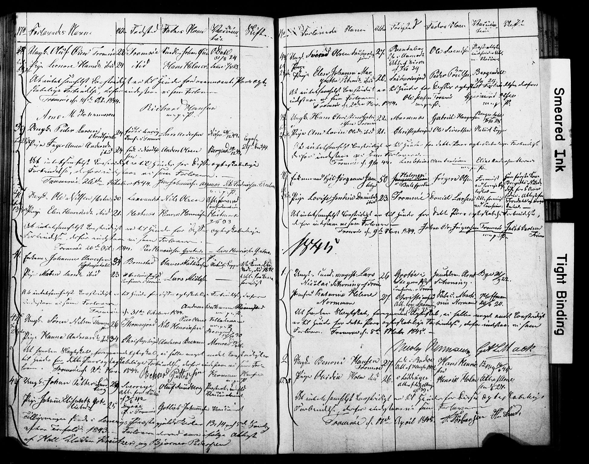 Tromsø sokneprestkontor/stiftsprosti/domprosti, AV/SATØ-S-1343/H/Hc/L0096: Banns register no. 96, 1838-1851