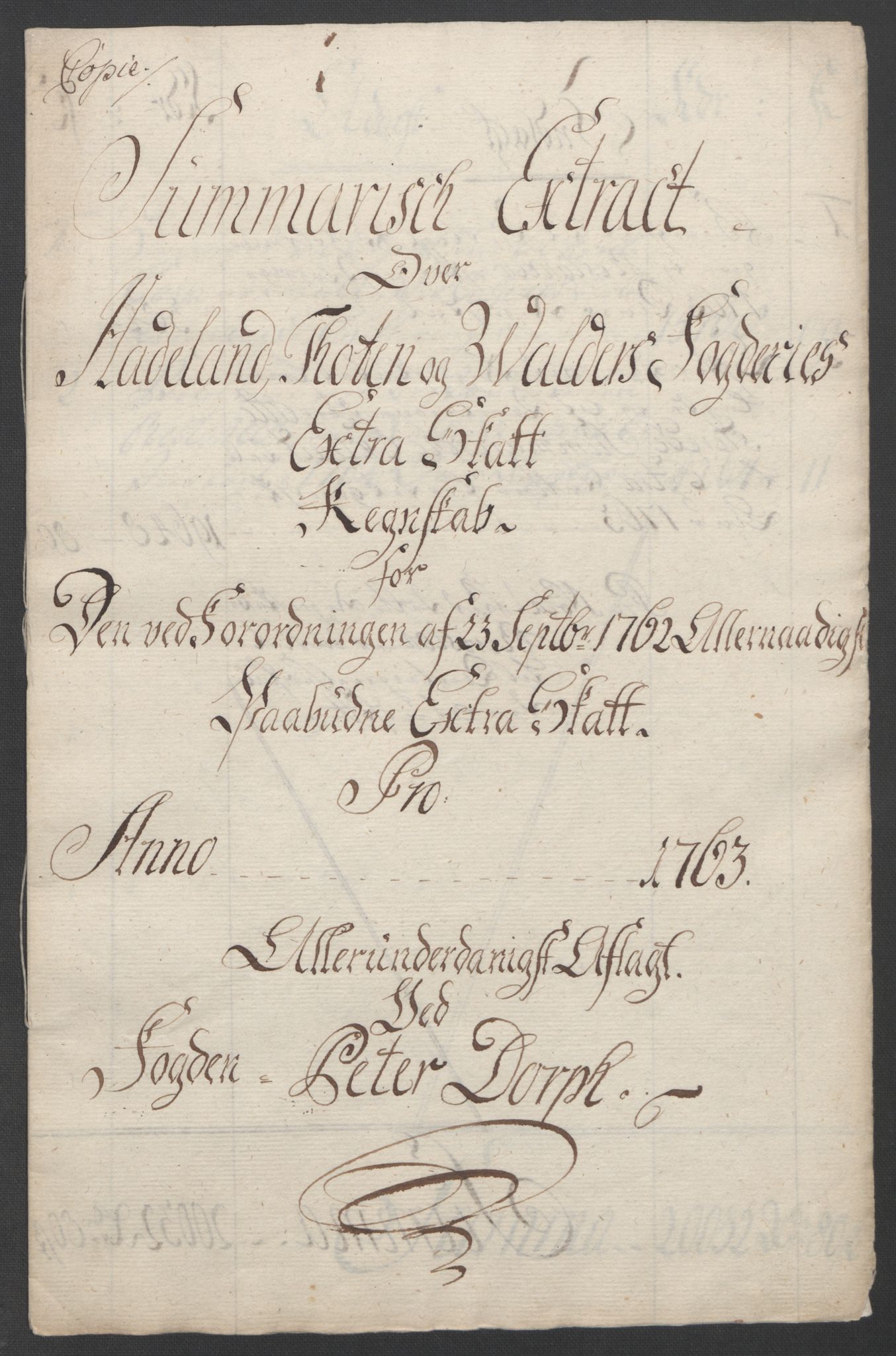 Rentekammeret inntil 1814, Reviderte regnskaper, Fogderegnskap, AV/RA-EA-4092/R19/L1399: Fogderegnskap Toten, Hadeland og Vardal, 1762-1783, p. 19