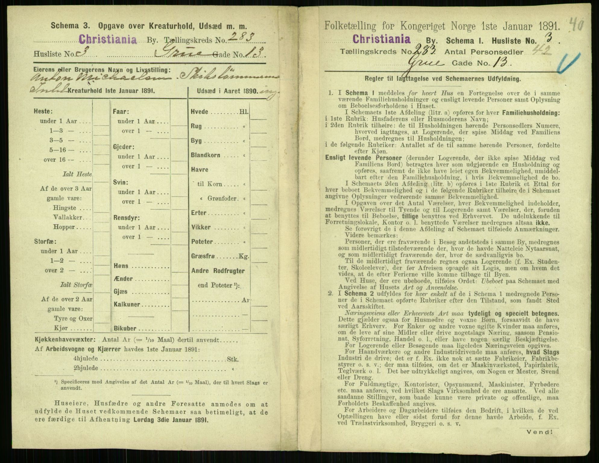 RA, 1891 census for 0301 Kristiania, 1891, p. 172556