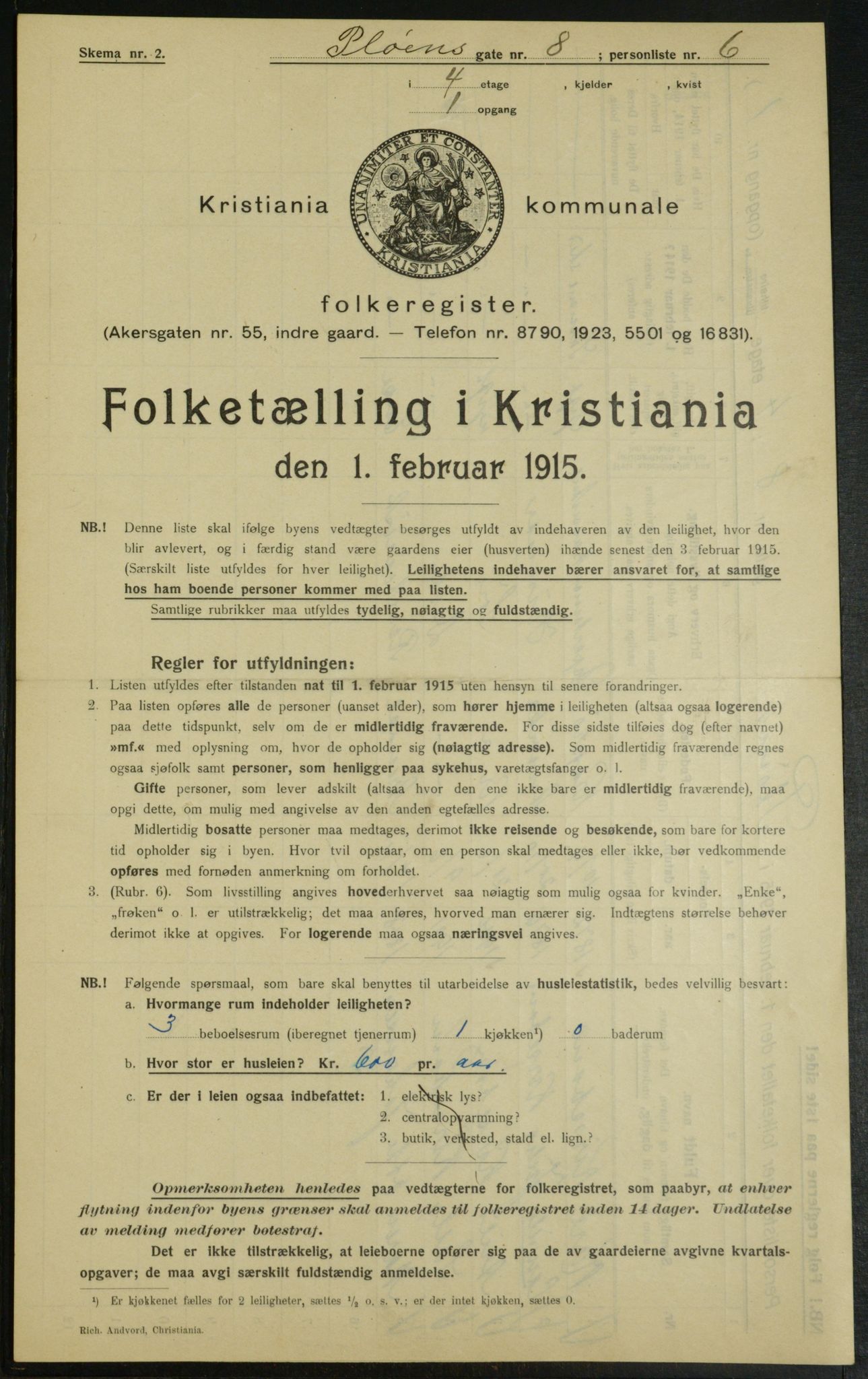 OBA, Municipal Census 1915 for Kristiania, 1915, p. 80331