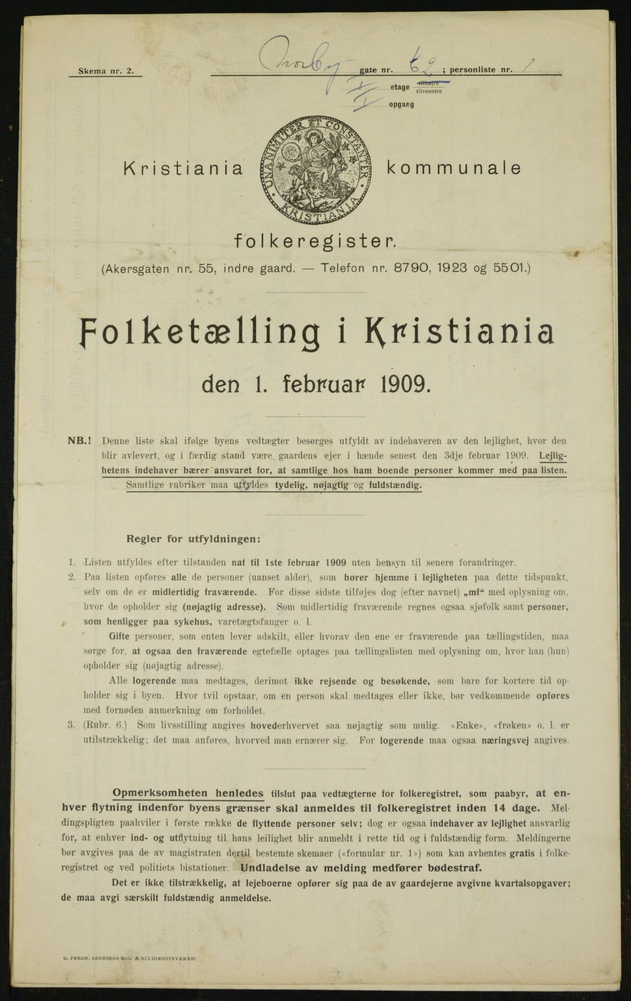 OBA, Municipal Census 1910 for Kristiania, 1910, p. 69677