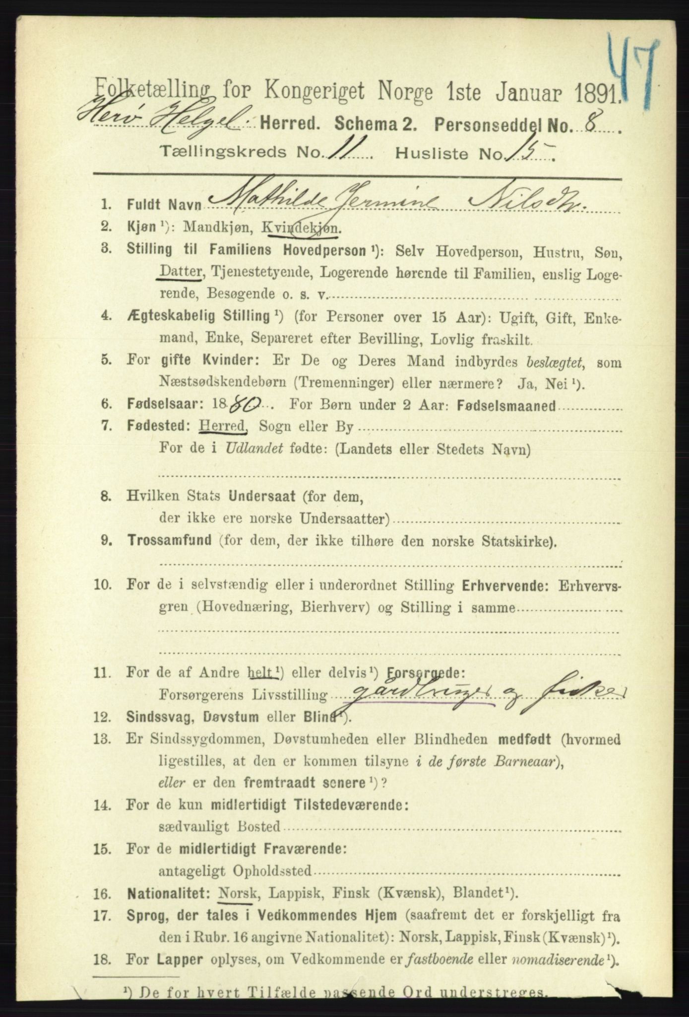 RA, 1891 census for 1818 Herøy, 1891, p. 4446