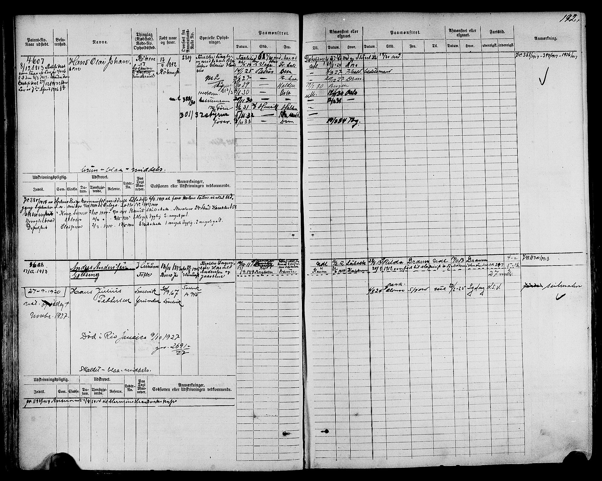 Drammen innrulleringsdistrikt, SAKO/A-781/F/Fc/L0006: Hovedrulle, 1913, p. 41