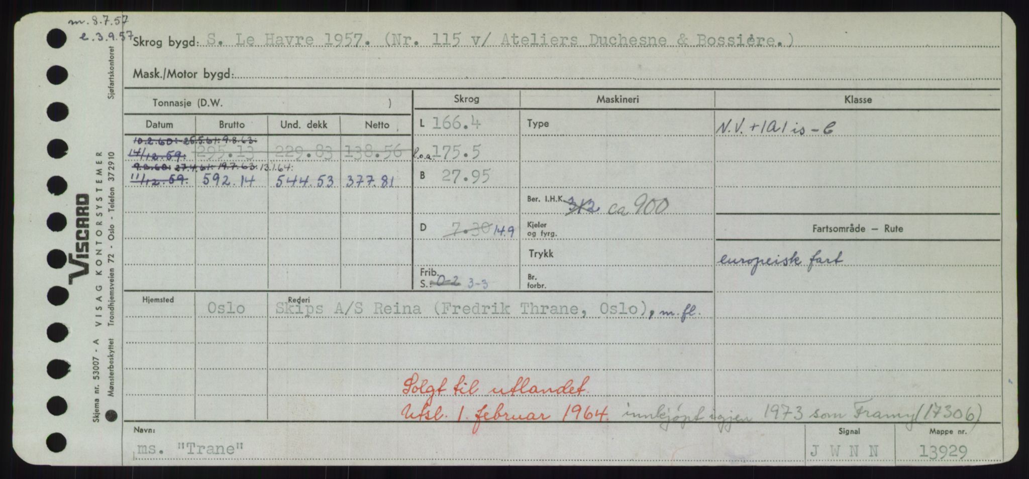 Sjøfartsdirektoratet med forløpere, Skipsmålingen, RA/S-1627/H/Hd/L0039: Fartøy, Ti-Tø, p. 495