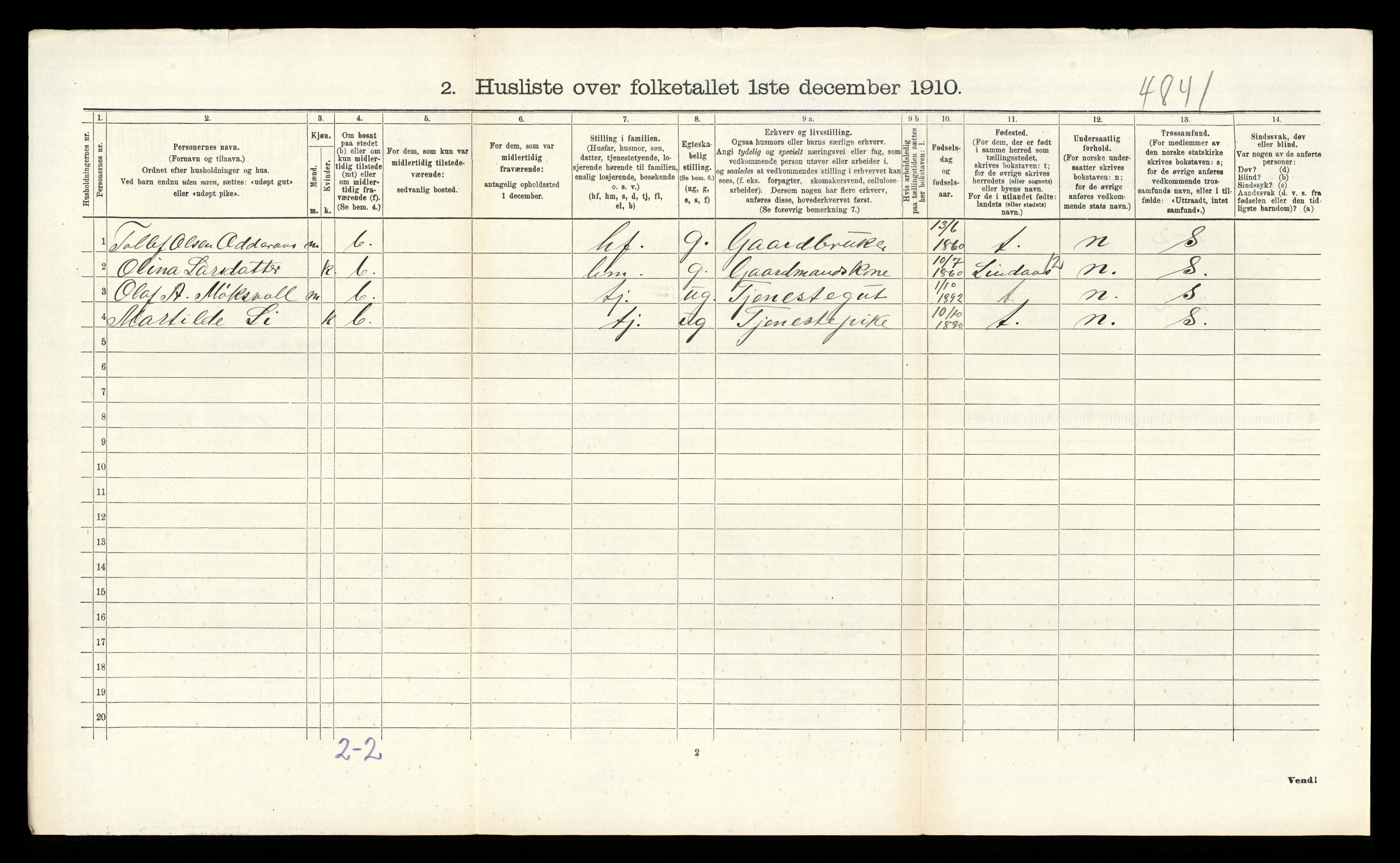 RA, 1910 census for Alversund, 1910, p. 889