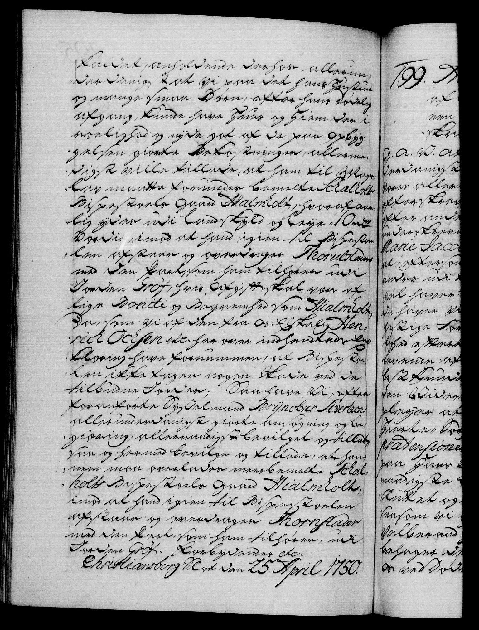 Danske Kanselli 1572-1799, AV/RA-EA-3023/F/Fc/Fca/Fcaa/L0036: Norske registre, 1749-1750, p. 495b