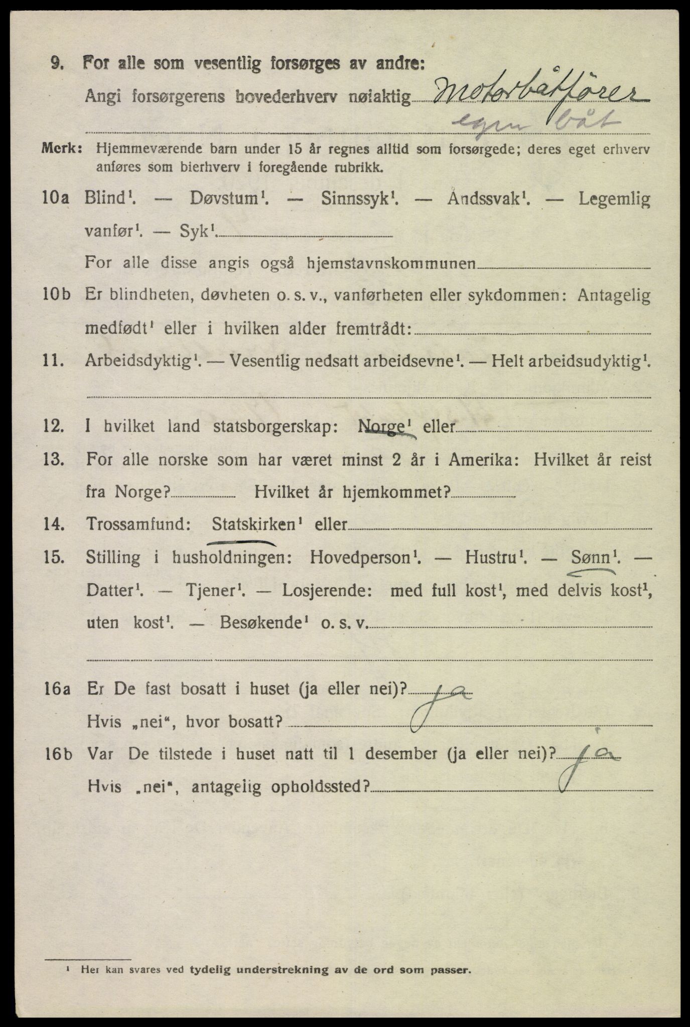 SAK, 1920 census for Feda, 1920, p. 1158