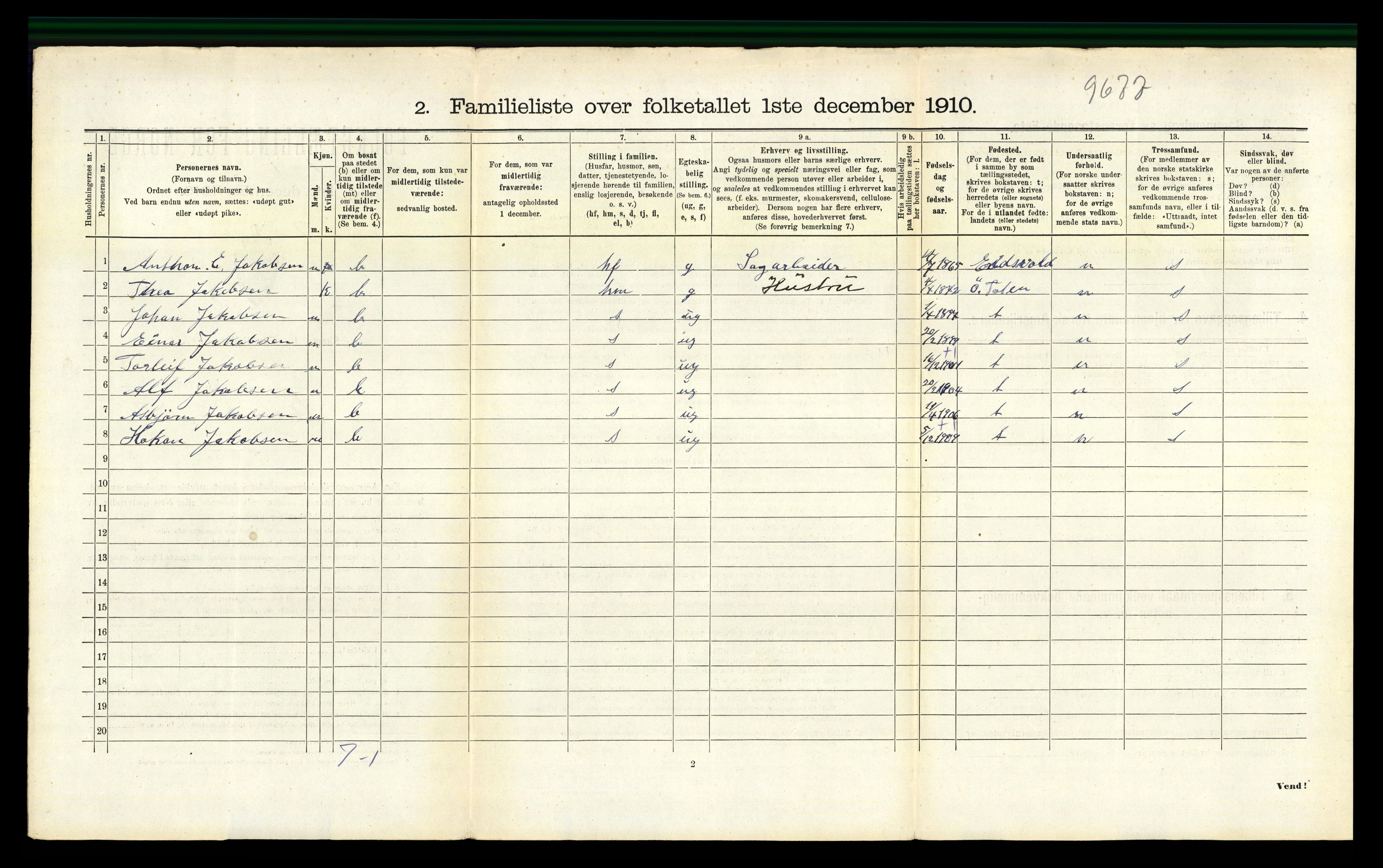 RA, 1910 census for Gjøvik, 1910, p. 1845