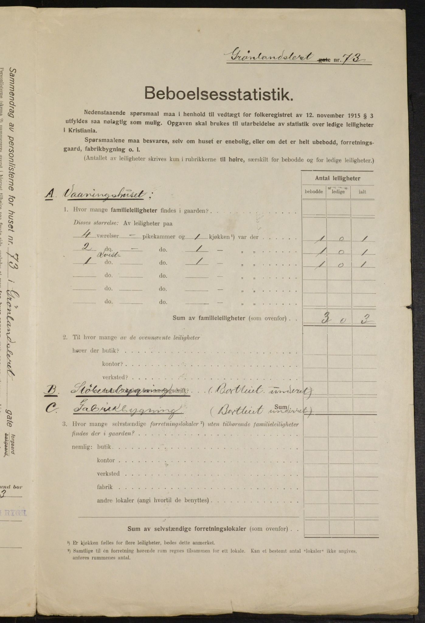 OBA, Municipal Census 1916 for Kristiania, 1916, p. 32791