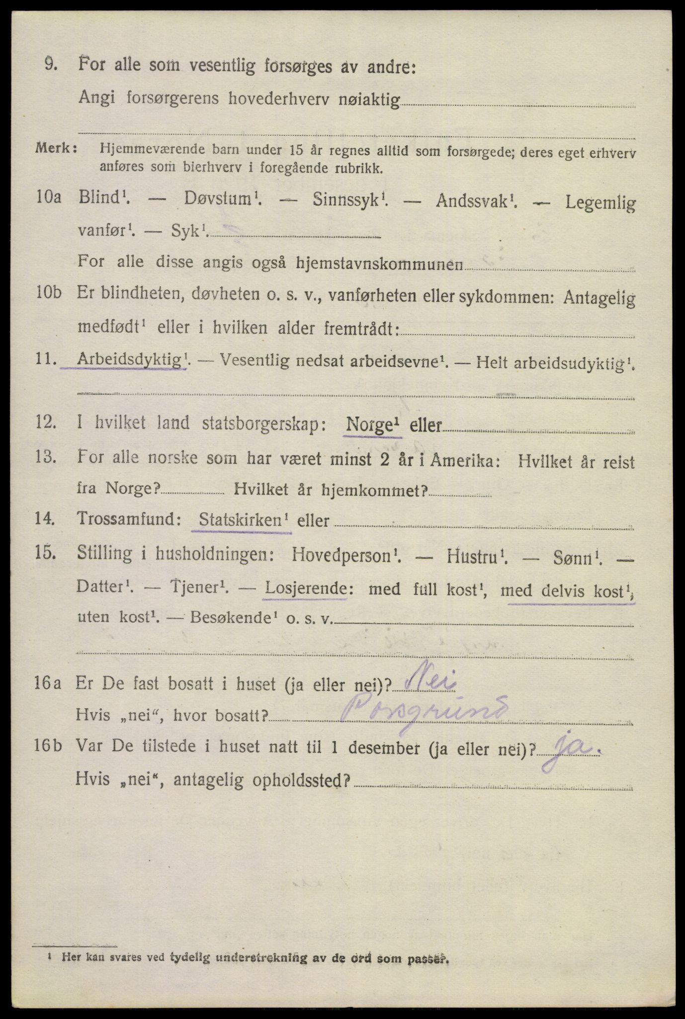 SAKO, 1920 census for Eidanger, 1920, p. 5111