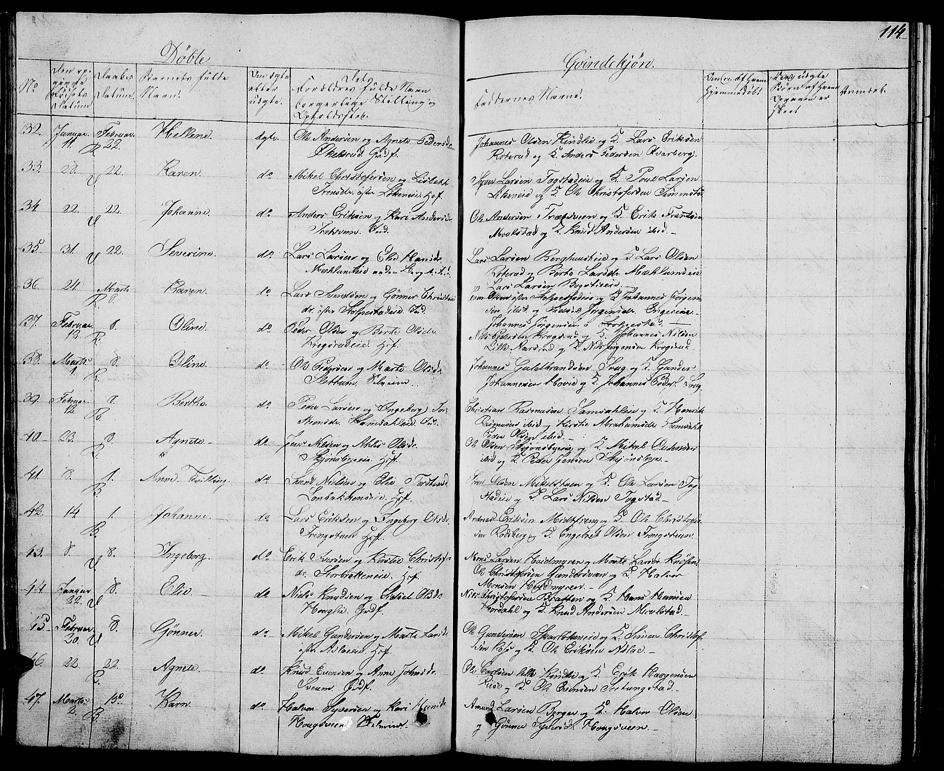 Ringsaker prestekontor, SAH/PREST-014/L/La/L0004: Parish register (copy) no. 4, 1827-1838, p. 114