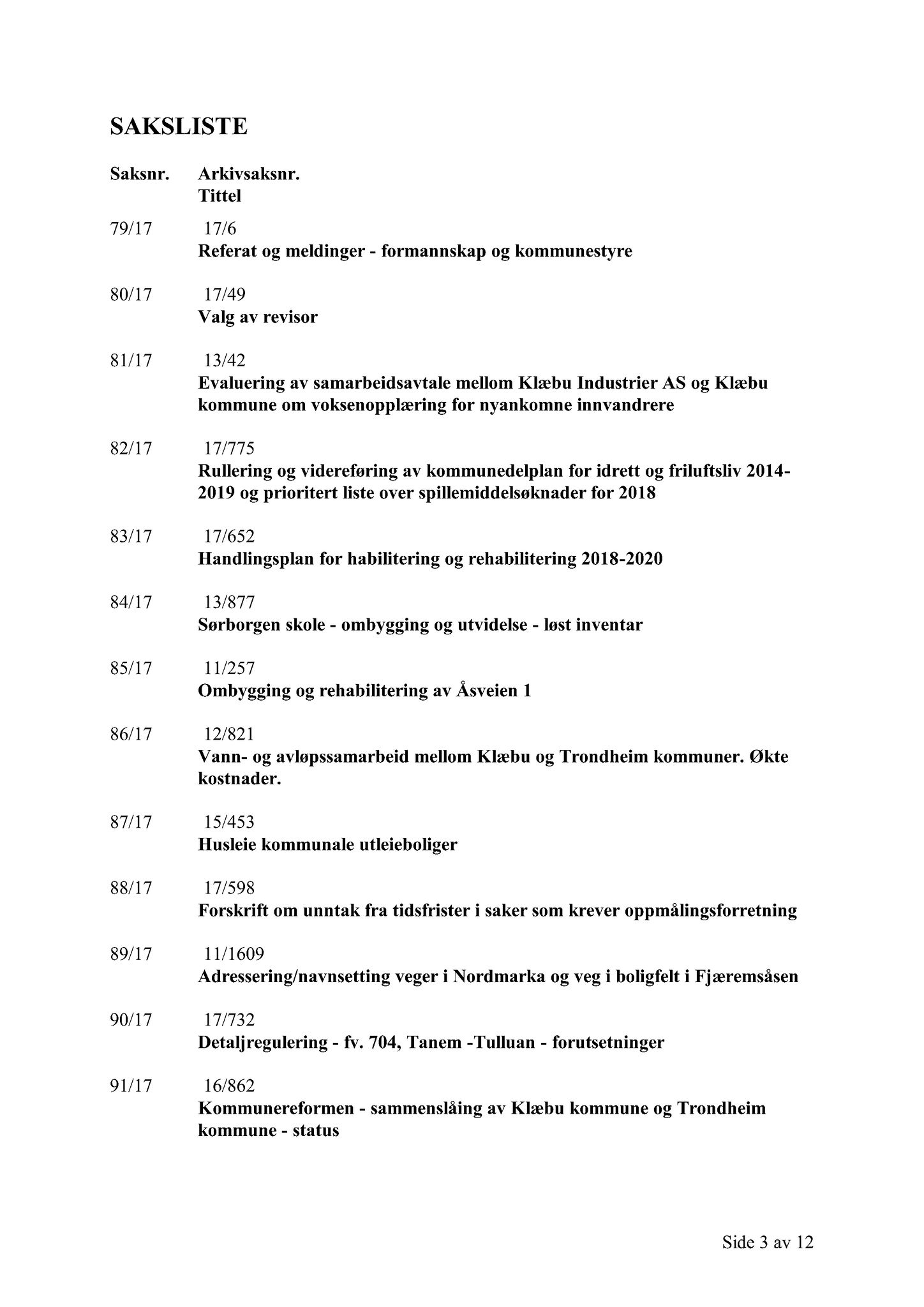 Klæbu Kommune, TRKO/KK/01-KS/L010: Kommunestyret - Møtedokumenter, 2017, p. 2852