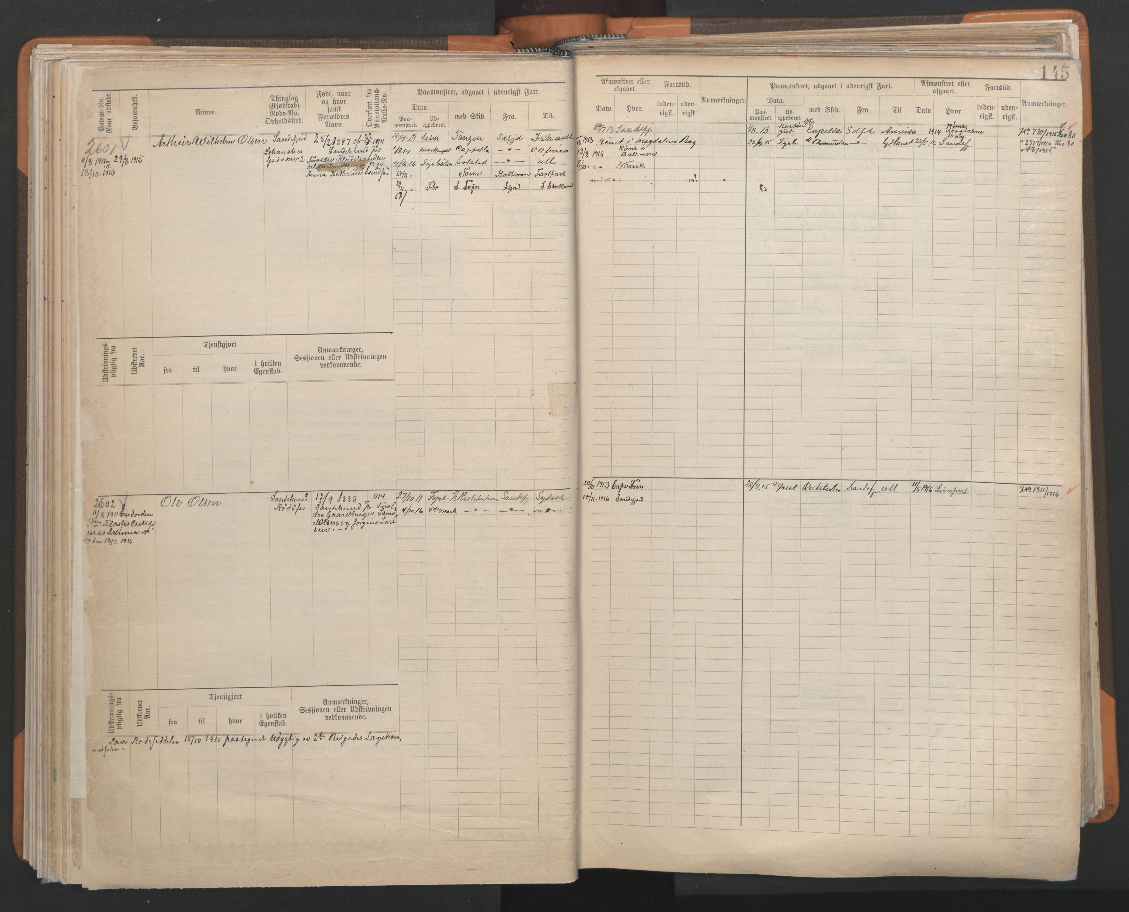 Sandefjord innrulleringskontor, AV/SAKO-A-788/F/Fb/L0009: Hovedrulle, 1897, p. 145